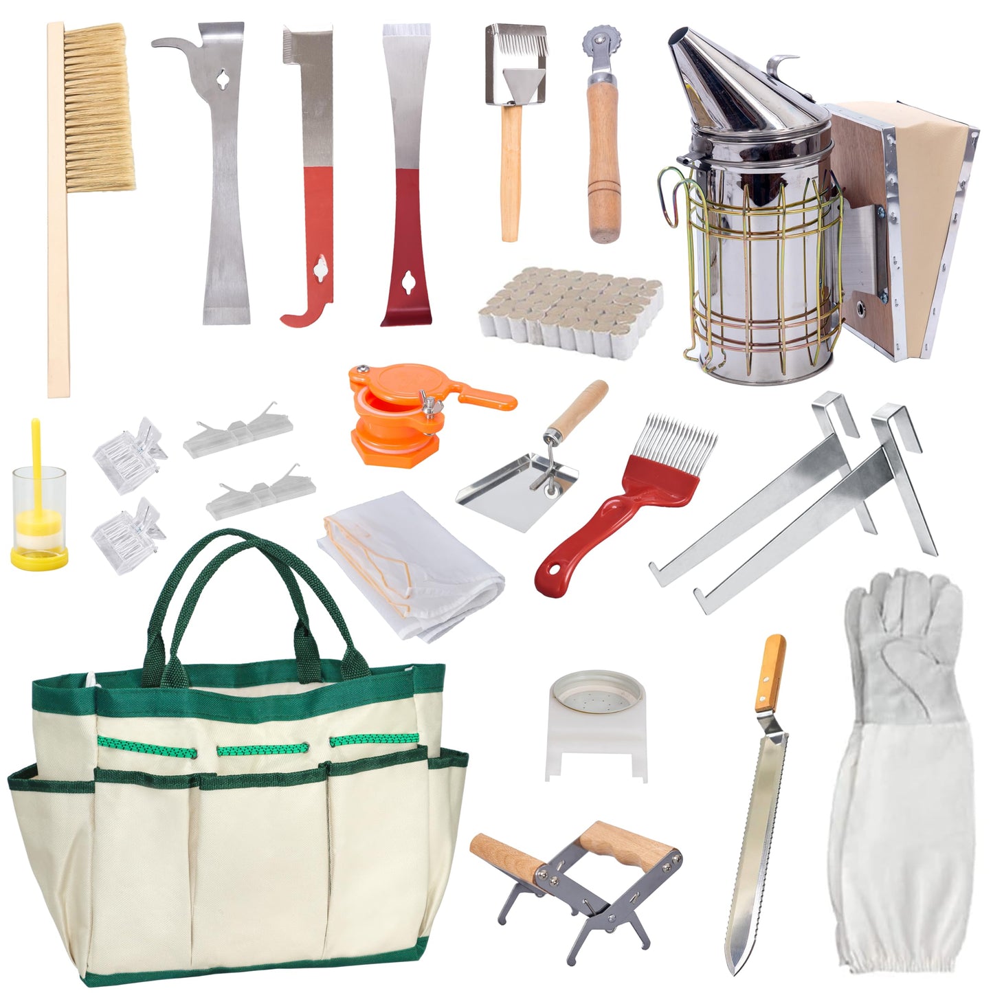 10-Frame Bee Hives and Supplies Starter Kit,Beehive Kit Dipped in 100% Beeswax,Bee Keeping Supplies-All Beginners Kit Includes Beekeeping Supplies Tool Set and Bee Suit.