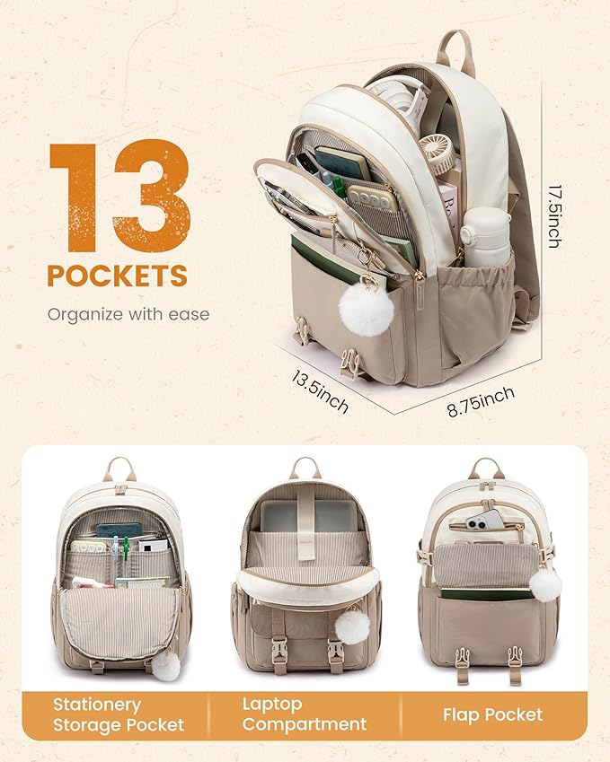Aesthetic Backpack with Large Cup Holder