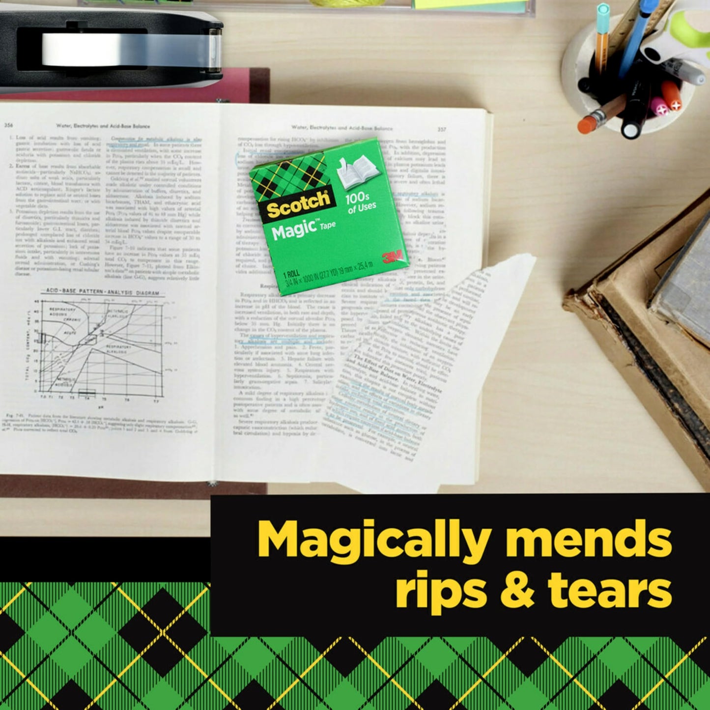 Scotch Magic Tape with Scotch Desktop Dispenser, 6 Rolls of 3/4" x 1000"