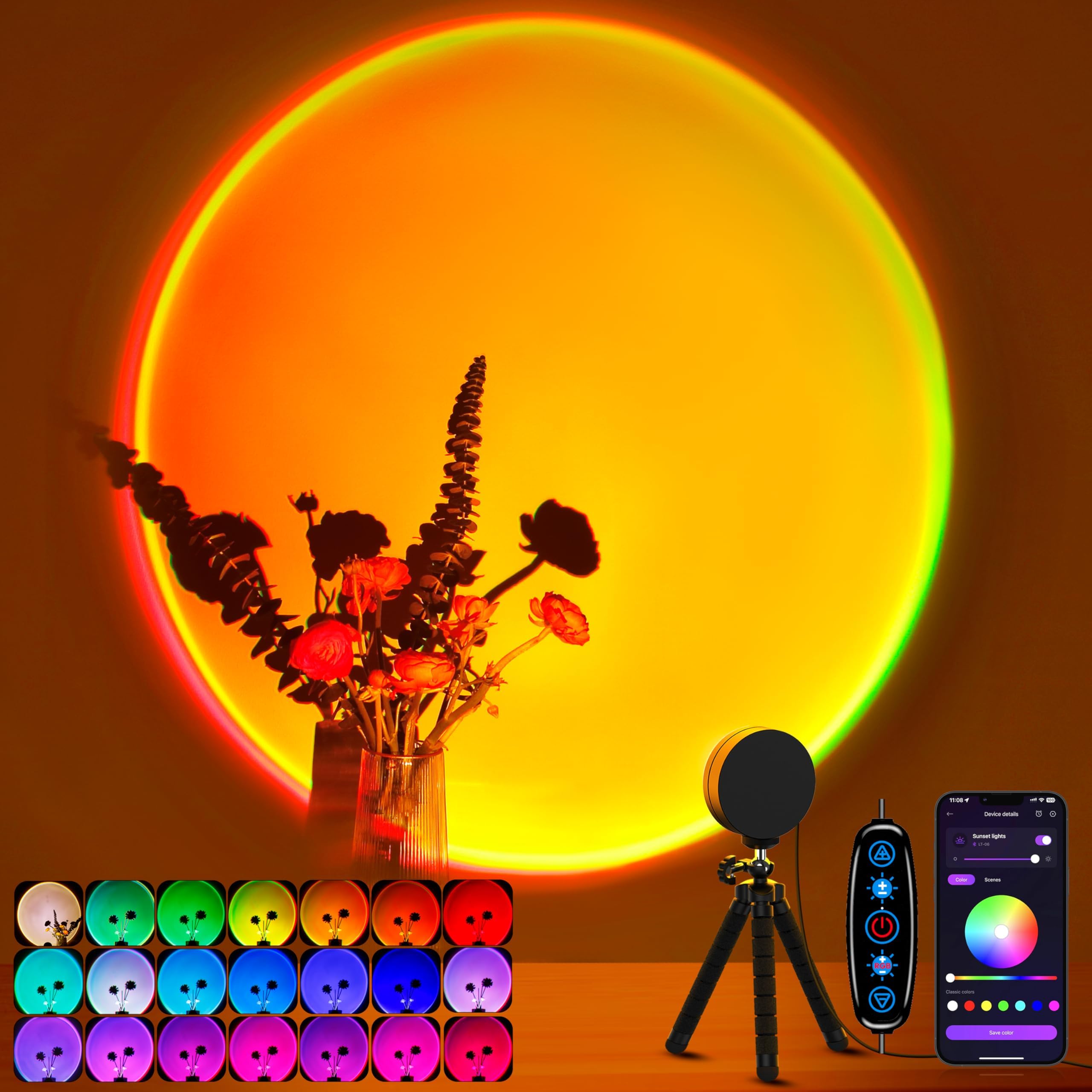Sunset Lamp Projector Multicolor – Lavender Vibes
