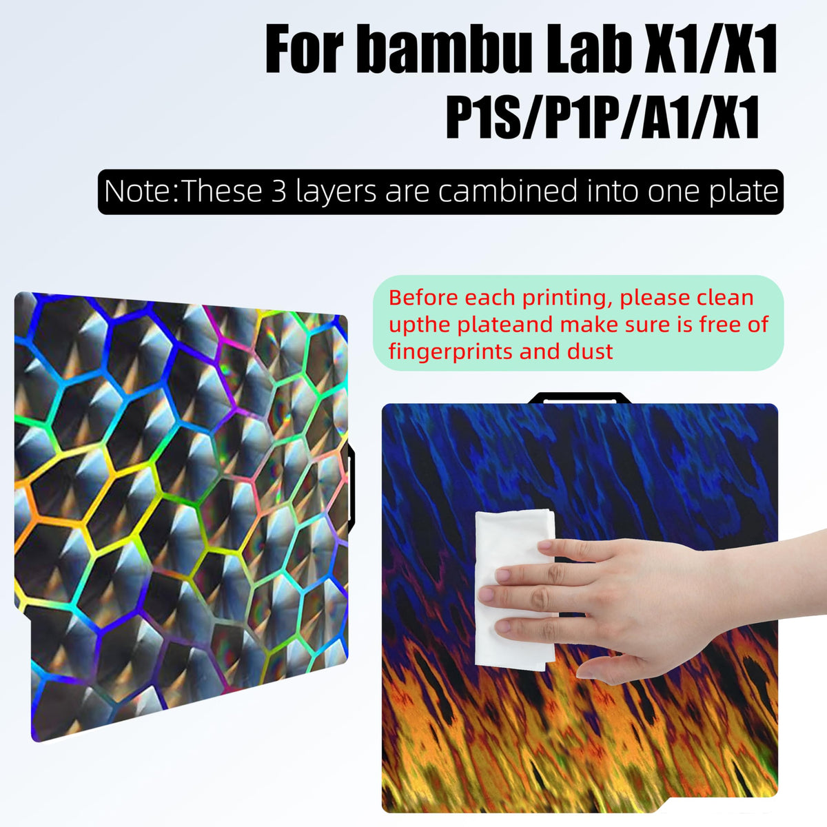 Build Plate 257x257mm - GOMENL Build Plate for Bambu Lab A1 P1P P1S P2S X1 X1C X1E 3D Printer, 3D Printer Spring Steel Removable Platform