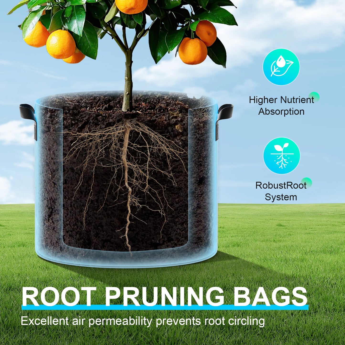 10-Pack Fabric Grow Bags 10 Gallon