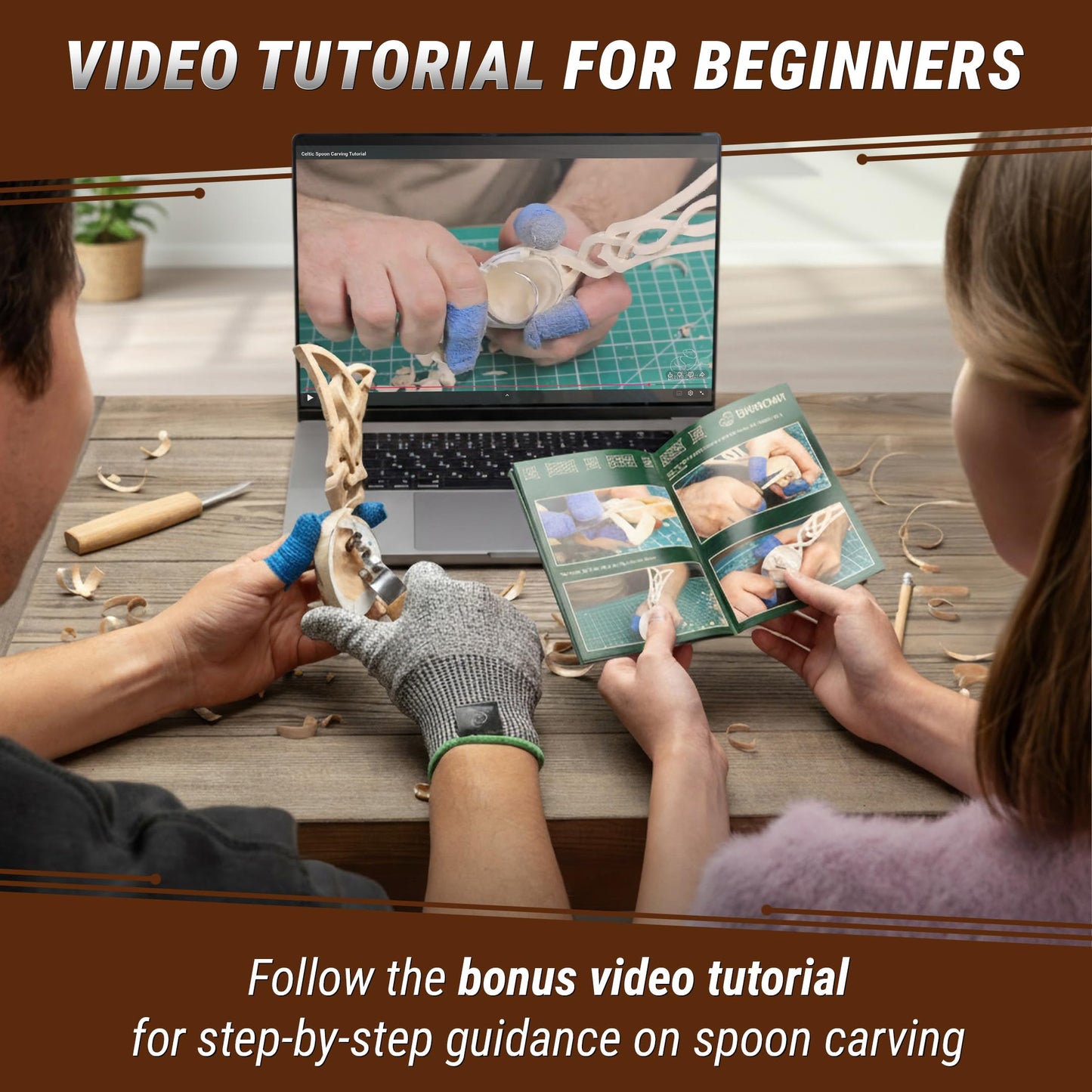 BWood Spoon Carving Kit for Beginners -  Woodworking Hobby Kit for Adults & Kids