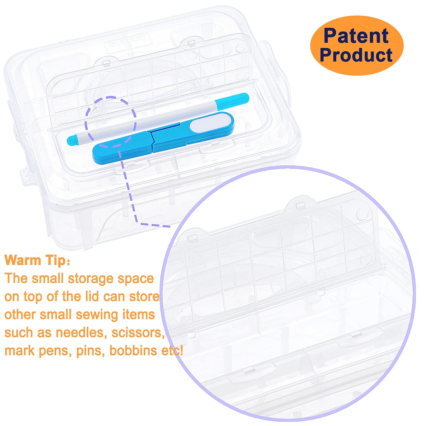New brothread 4 Layers Stackable Clear Storage Box/Organizer- spools