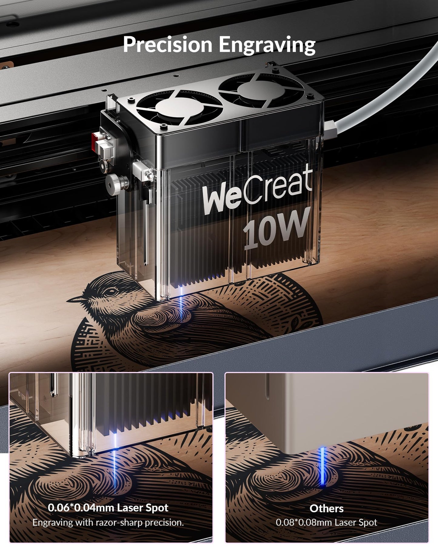 WECREAT Vista 10W Laser Engraving Machine with 9-in 1 Rotary