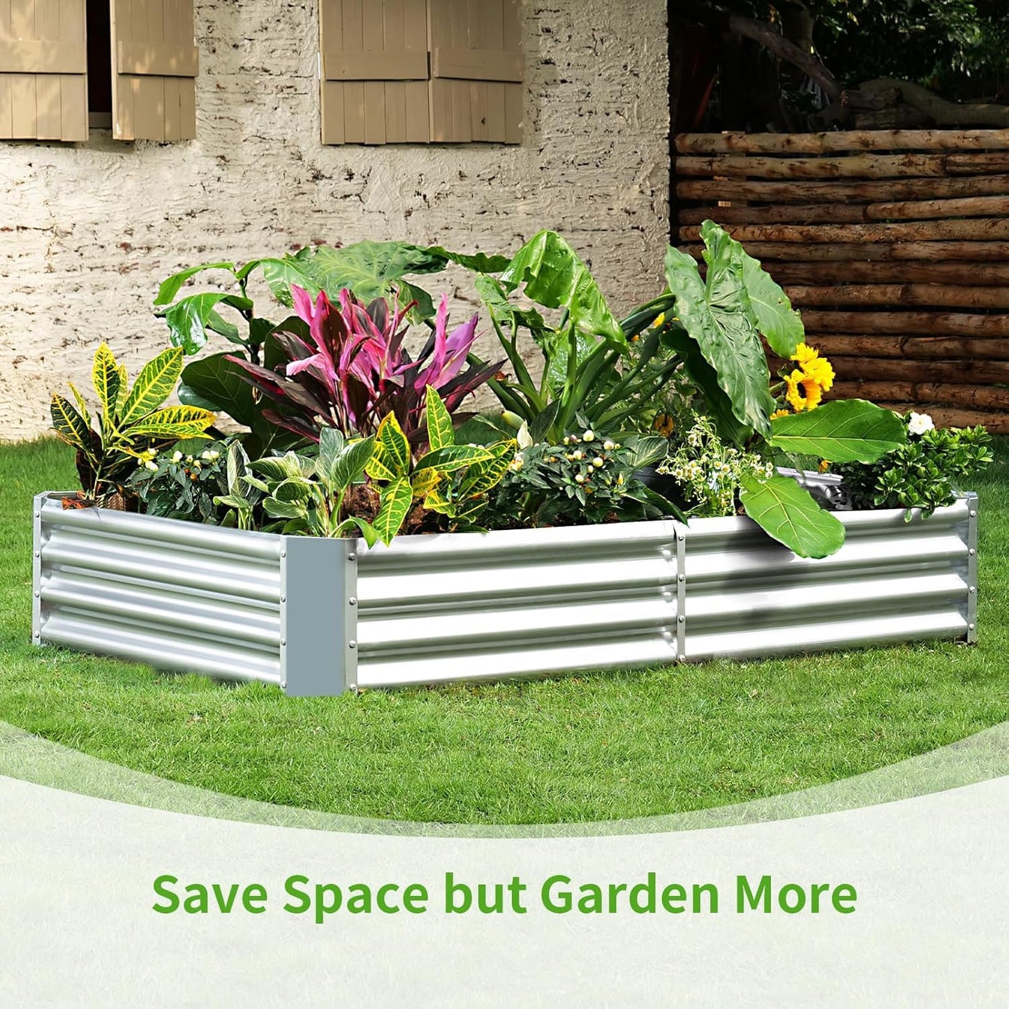 3 Pack 6×3×1ft Galvanized Metal Raised Garden Bed, Metal Planter Kit