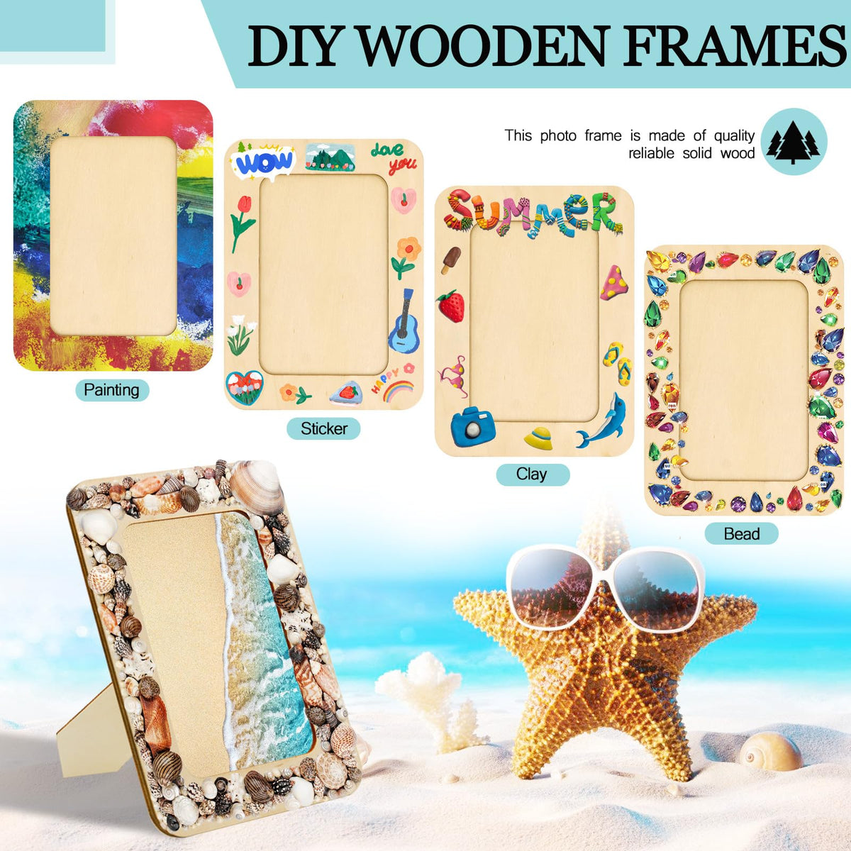 RYKOMO 12 Pieces Wooden Frames for painting and designing