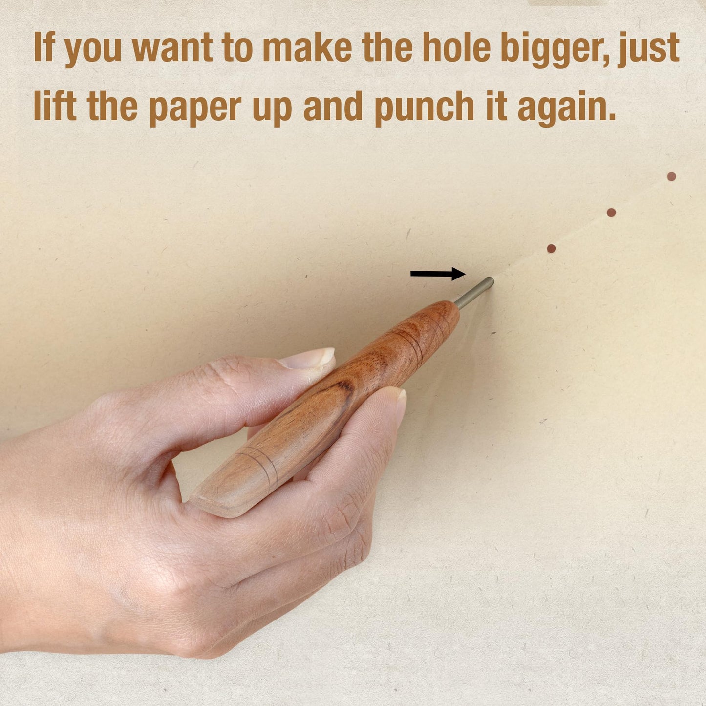 Wooden Bookbinding Cradle with Awl – Handcrafted Hardwood Punching Tool