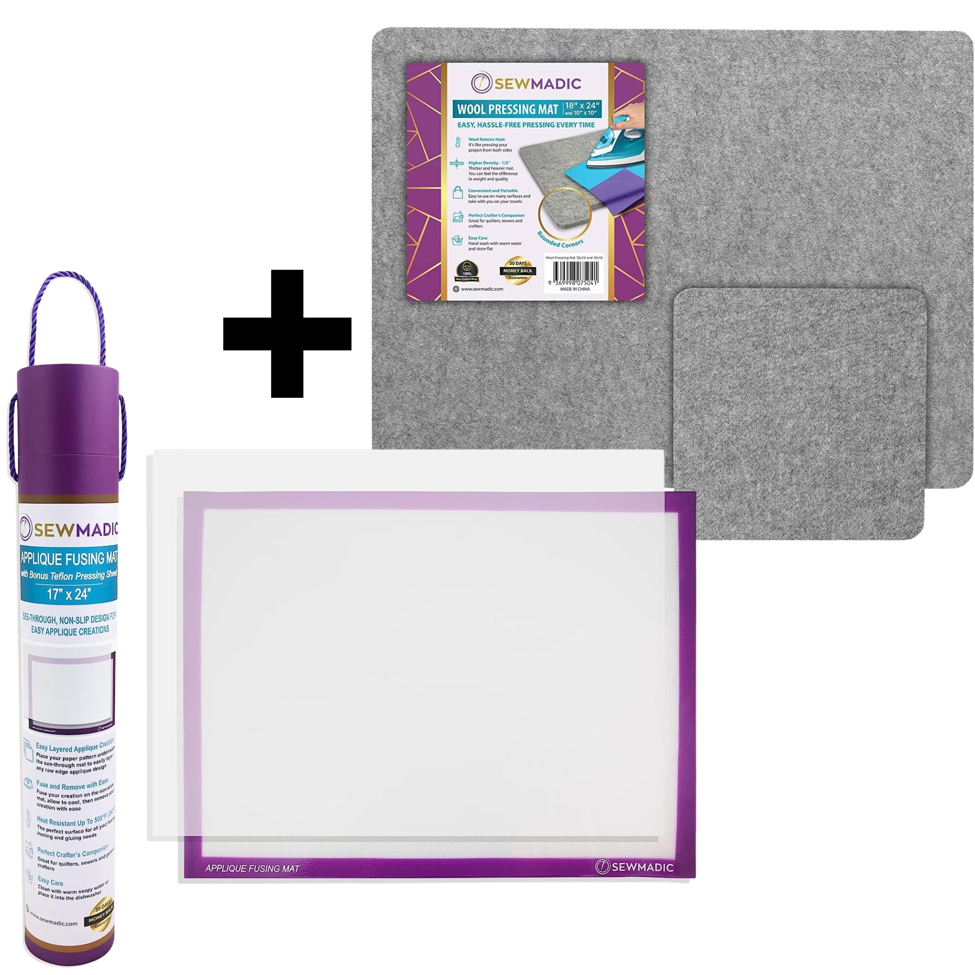 Fusing Mat Applique Fusing Mat and Wool Pressing Mat Set Bundle – Lavender Vibes
