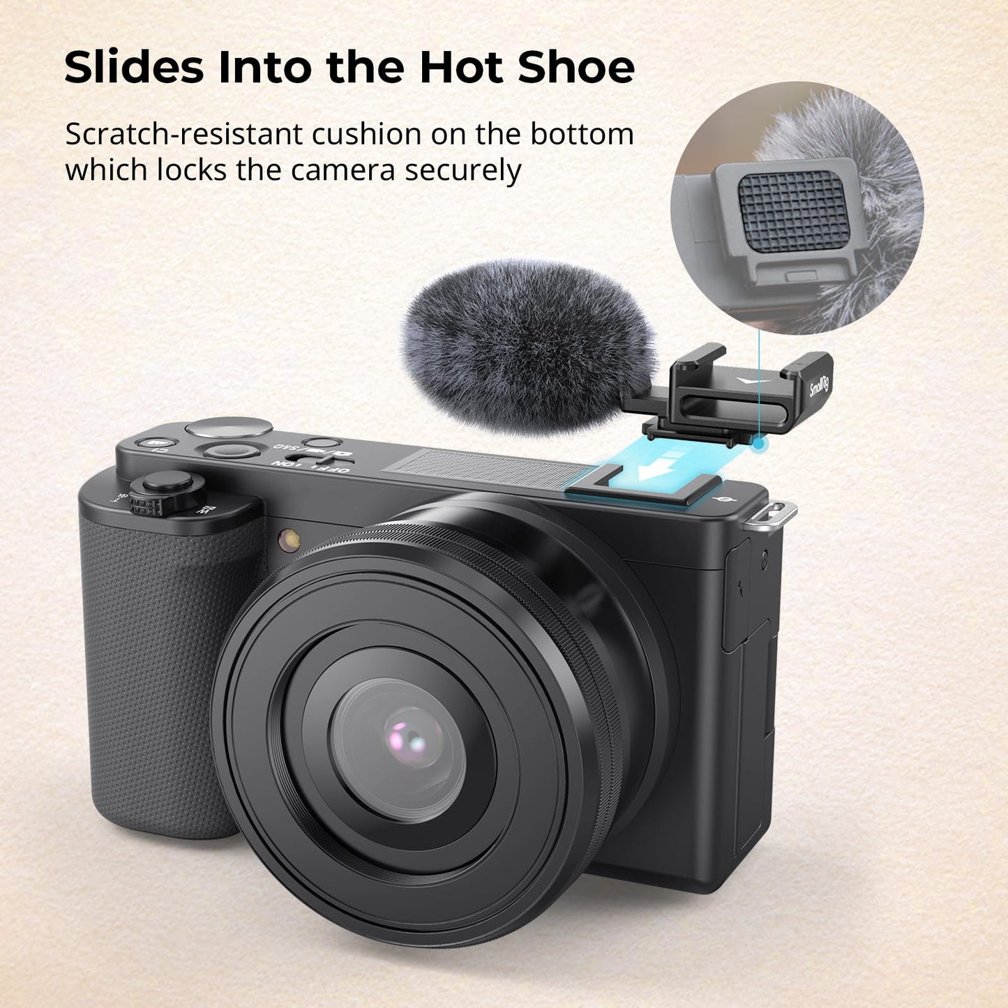 Cold Shoe Adapter with Wind Muff Windshield