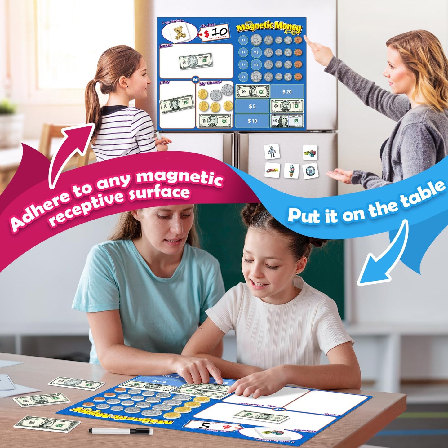Kasfalci 73 PCS Magnetic Money for Learning