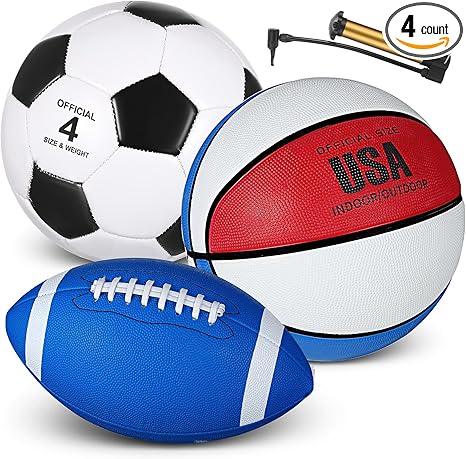 Sports Ball Set- football, soccer, soccer- small