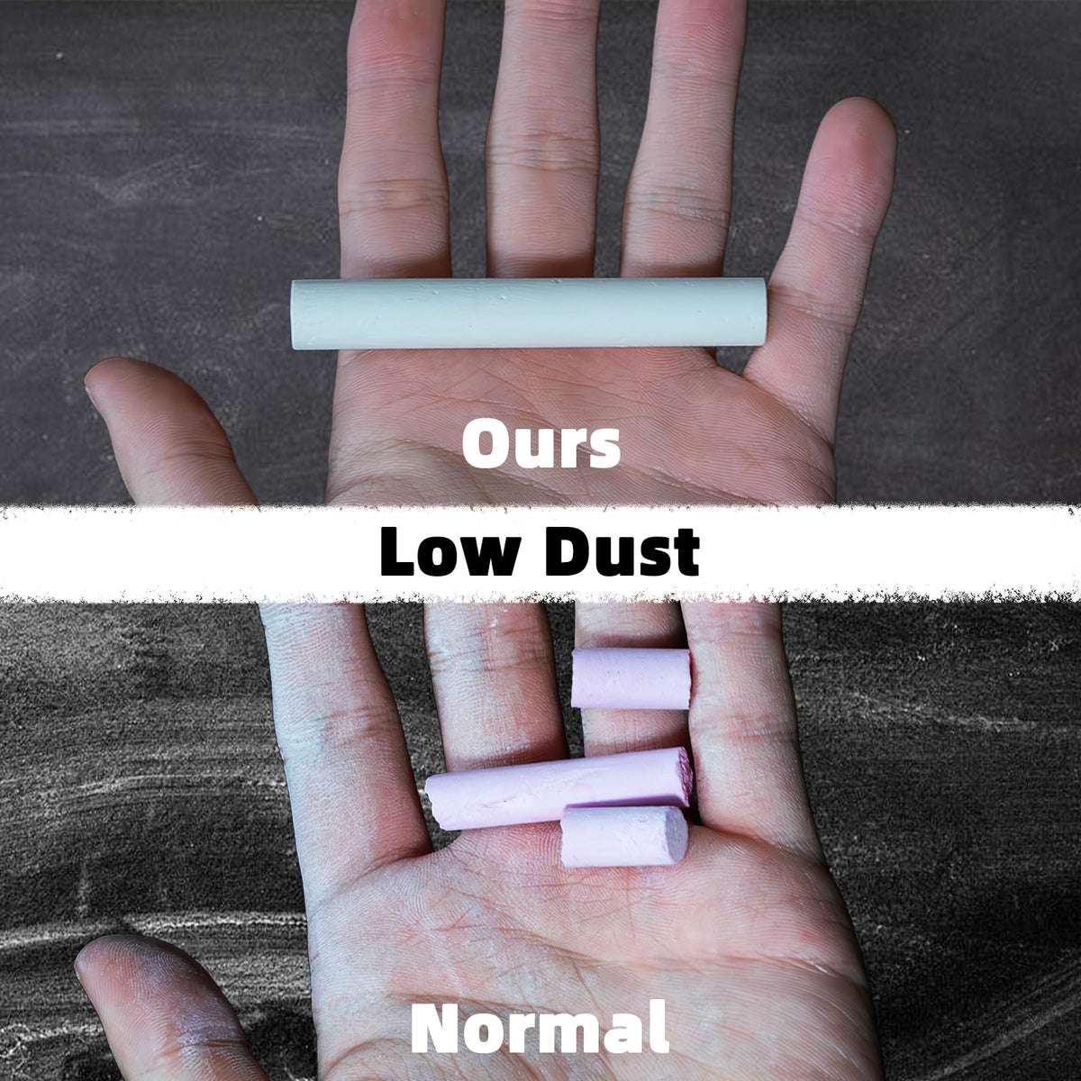 ZEZUT White Chalk 100PCS, Low Dust Chalks Stick