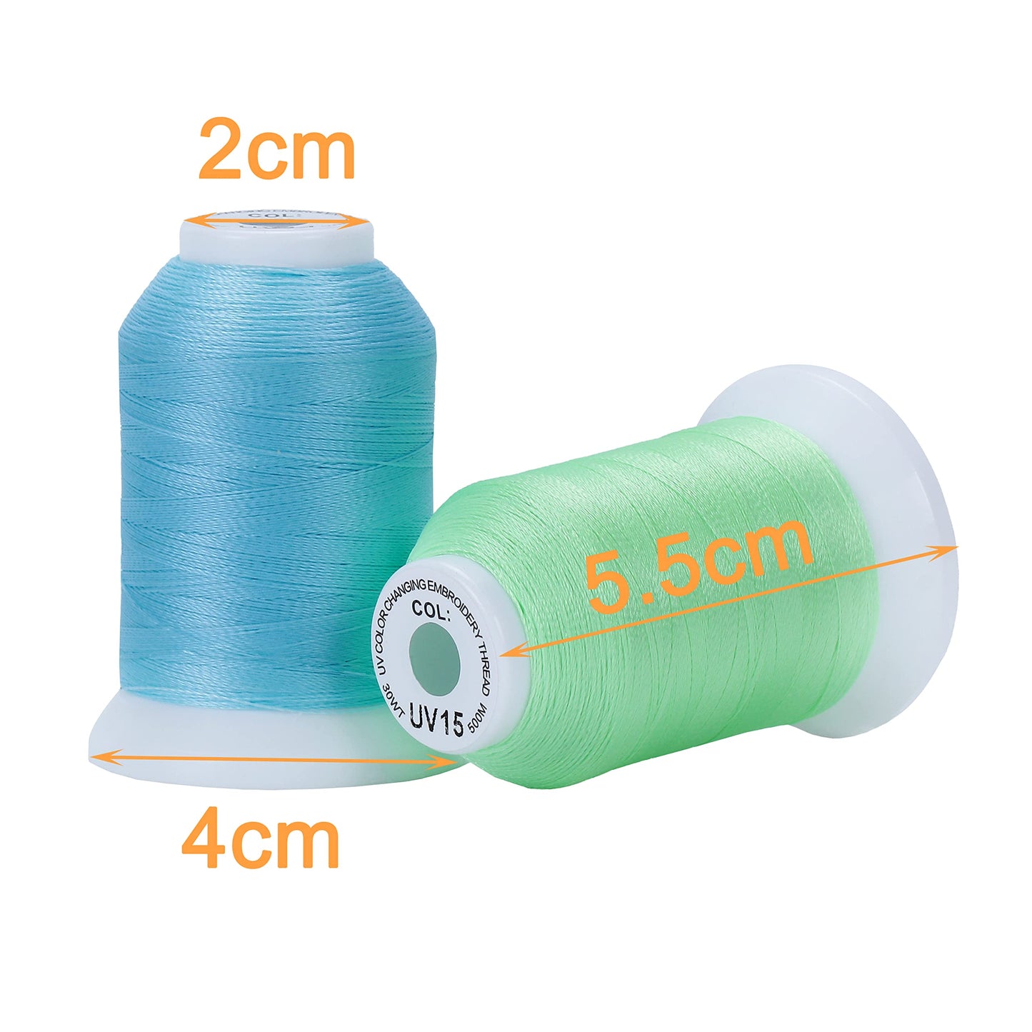 8 Spools UV Color Changing Embroidery Machine Thread