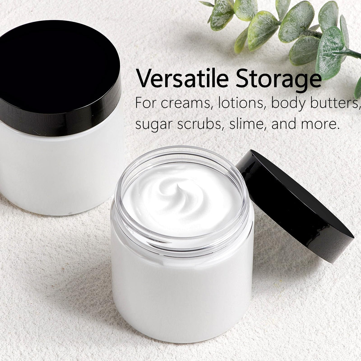 TUZAZO 4 Oz Plastic Containers Small Jars with Lids, 12 Pack