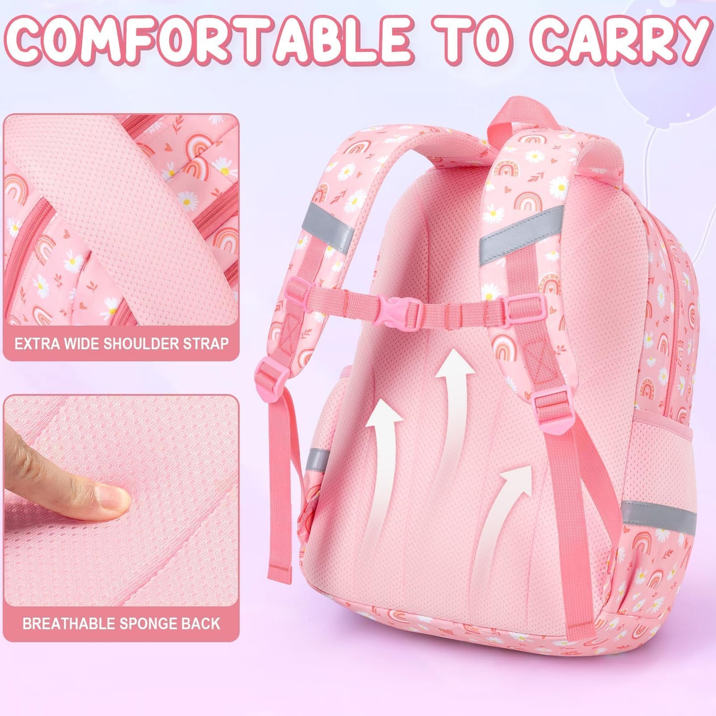 Fimibuke Kids Backpack, 3-in-1 Set with Lunch Box & Pencil Case