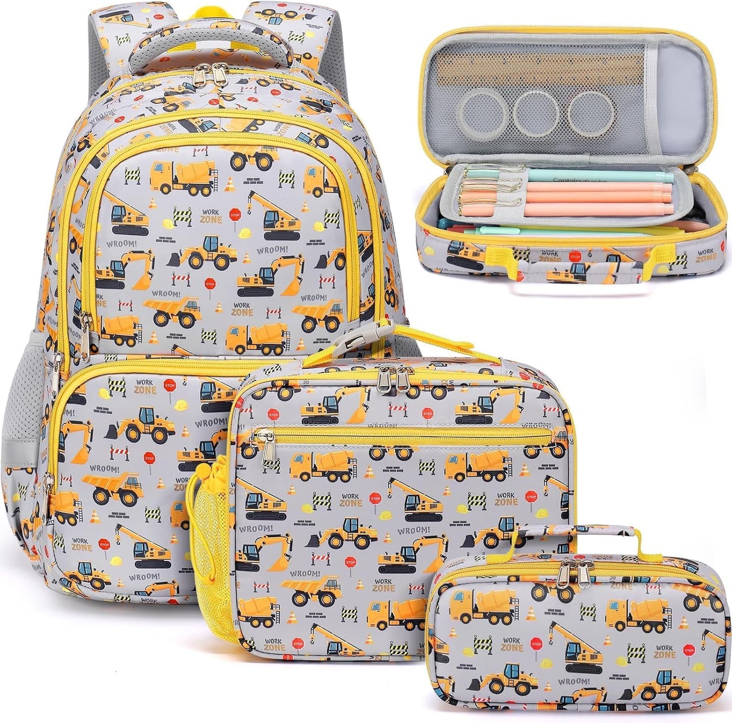 Fimibuke Kids Backpack, 3-in-1 Set with Lunch Box & Pencil Case