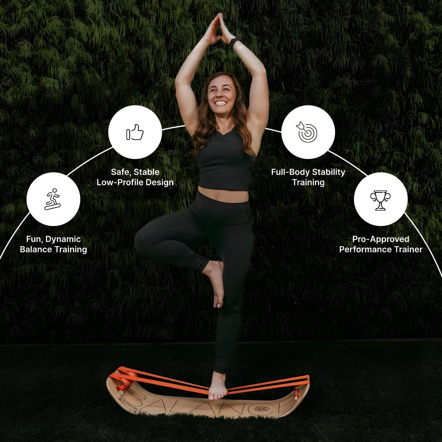 GIBBON SlackBoard Plus & Stand - 2-in-1 Slackline Balance Board