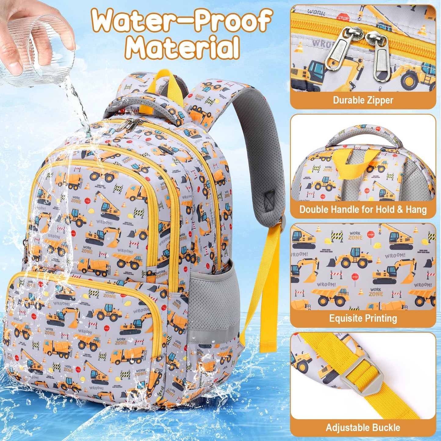 Fimibuke Kids Backpack, 3-in-1 Set with Lunch Box & Pencil Case