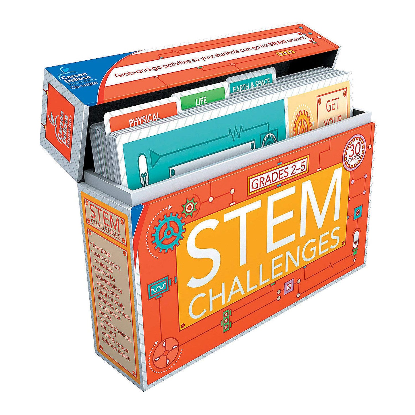 Fun Express STEM Challenges Kit for Grades 2-5 - Engaging Educational Activities for Kids Develop Critical Thinking Creativity & Problem-Solving Skills- 30 Pieces