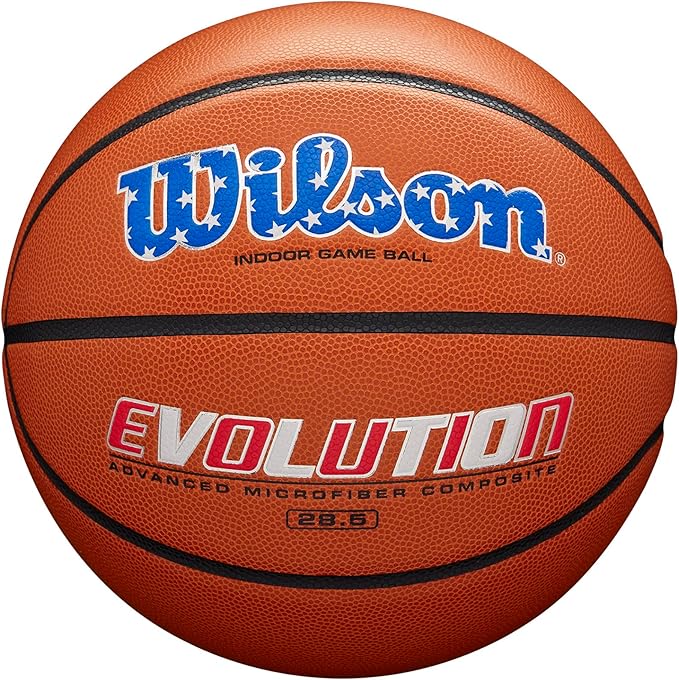 WILSON Evolution Indoor Game Basketballs - Size 5, Size 6 and Size 7