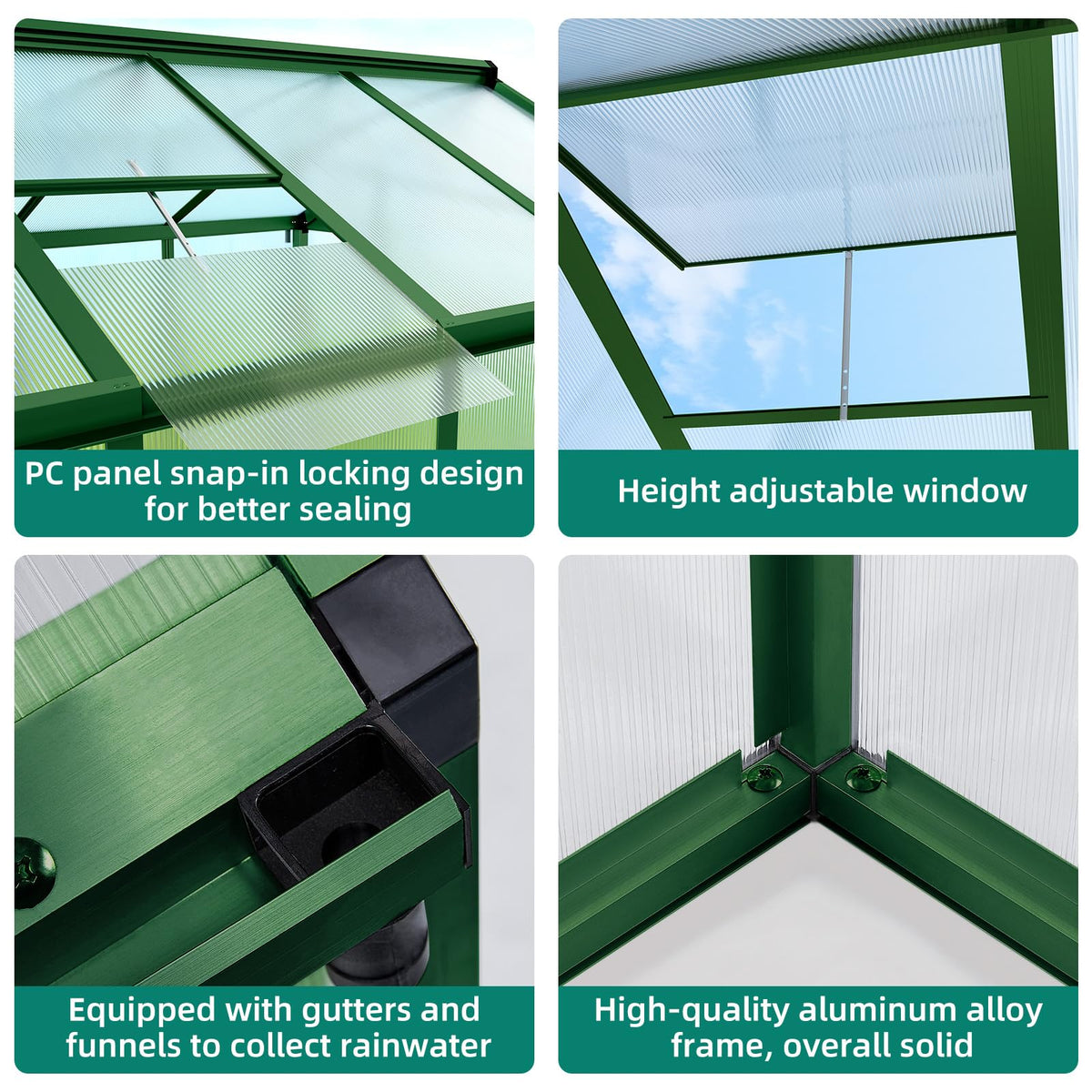 Garvee 6x10 FT Greenhouse Aluminum