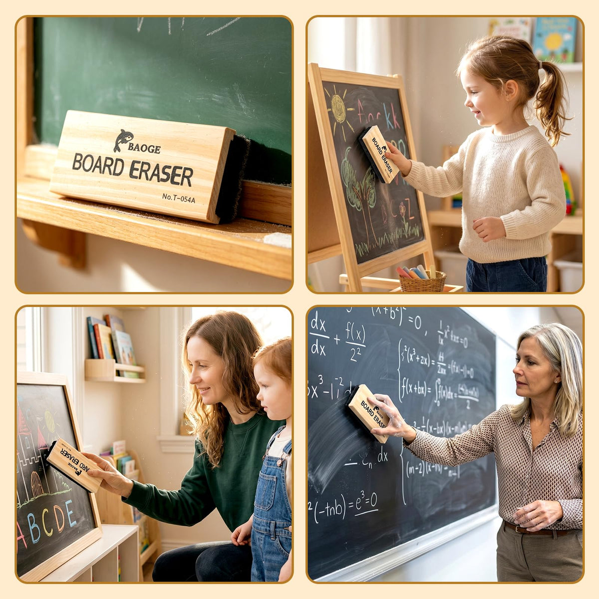 TKOnline 3 Pack Premium Wool Felt Chalkboard Eraser