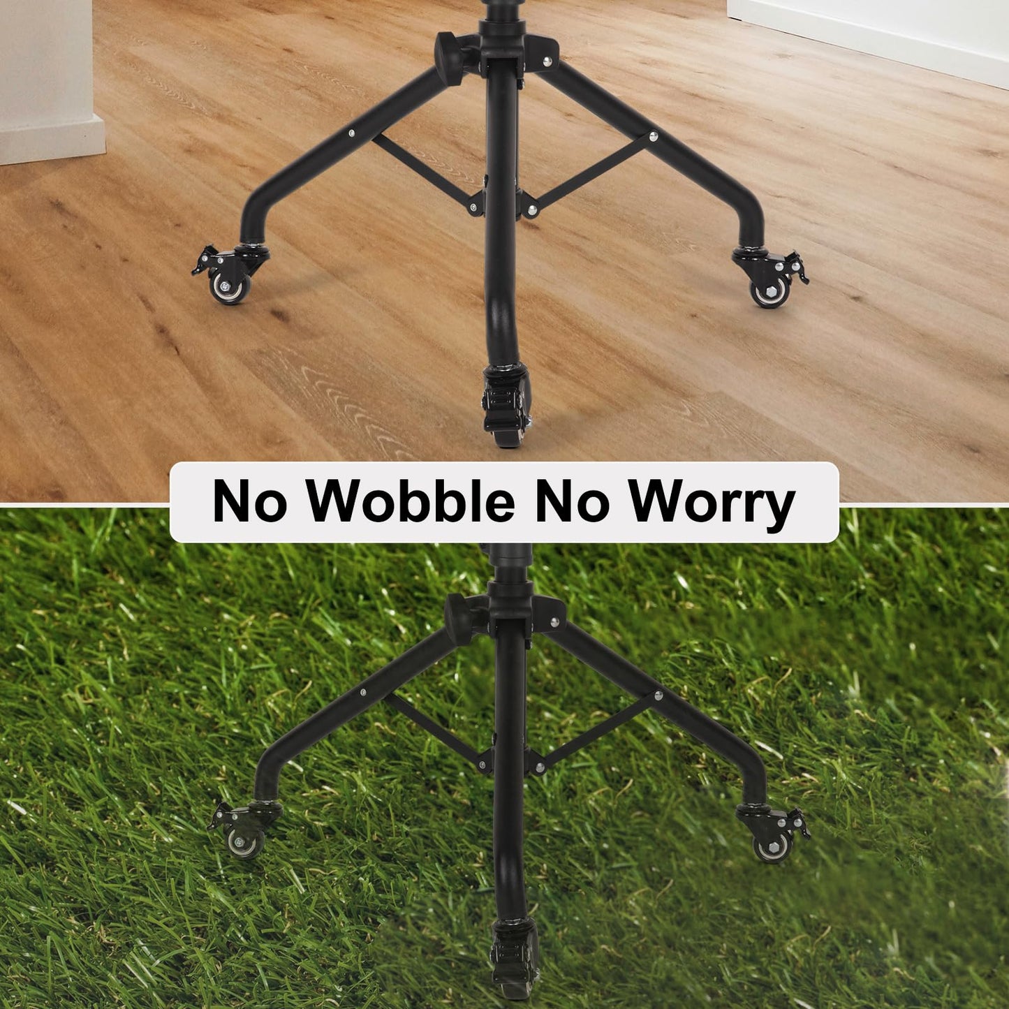 Laptop Tripod on Wheels with 2 Shelves