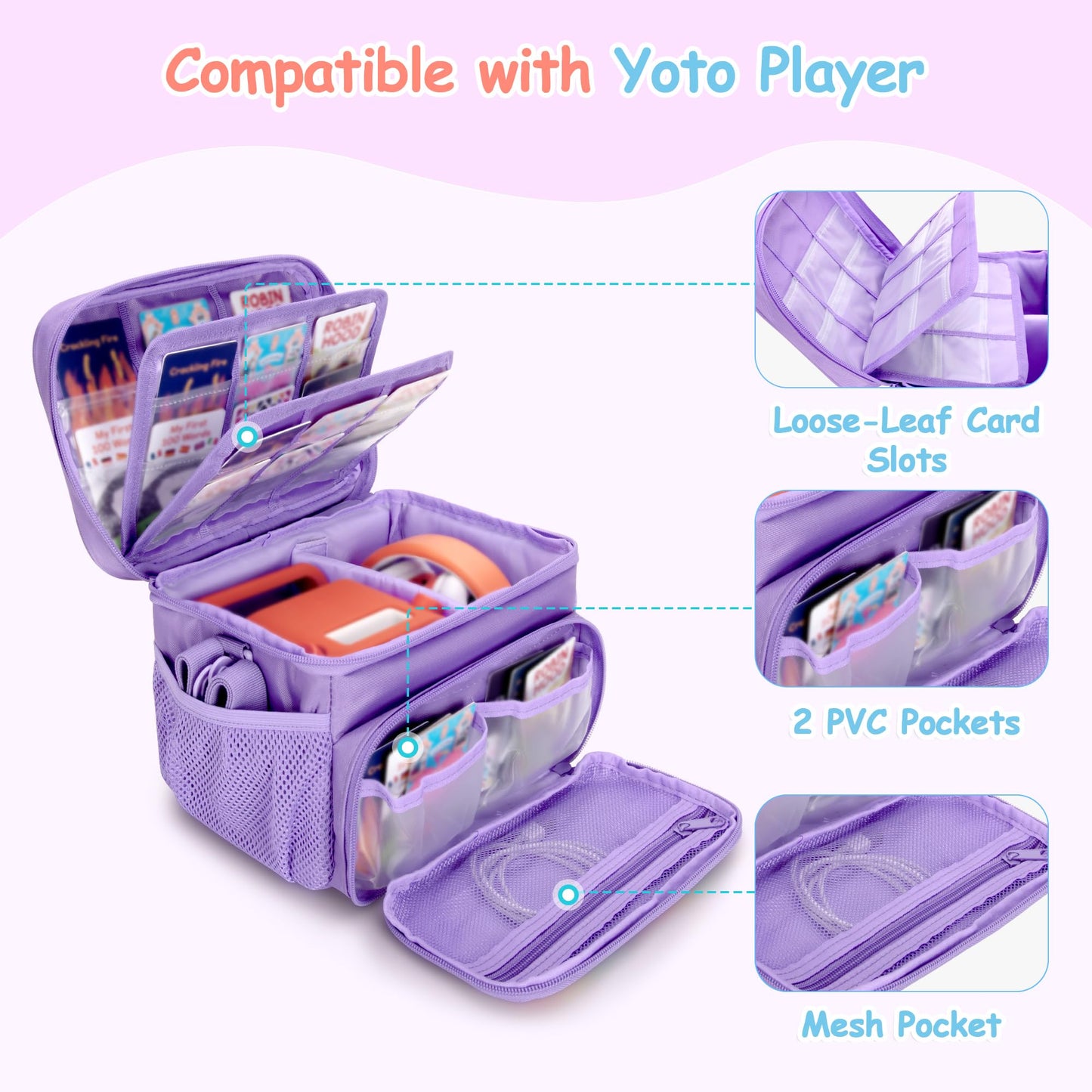 Storage box for Yoto Player (3rd Generation), Card Holder Hold Up to 30 Cards