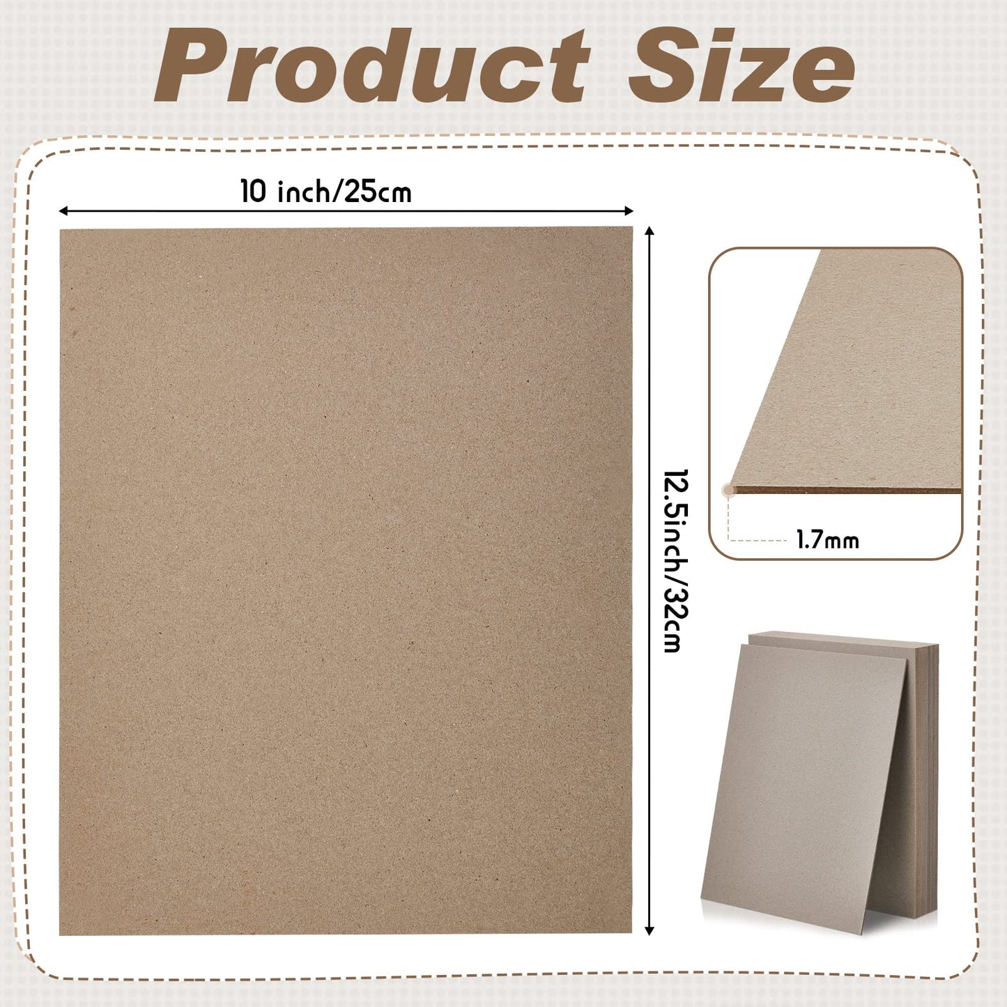 20 Pcs Book Board 10 x 12.5 Inch, Binders Board Chipboard Designer Bookboard Kraft Heavy Duty Chipboard Sheets Bookbinding Supplies for Book Binding Cover (0.067 Inch Thick)