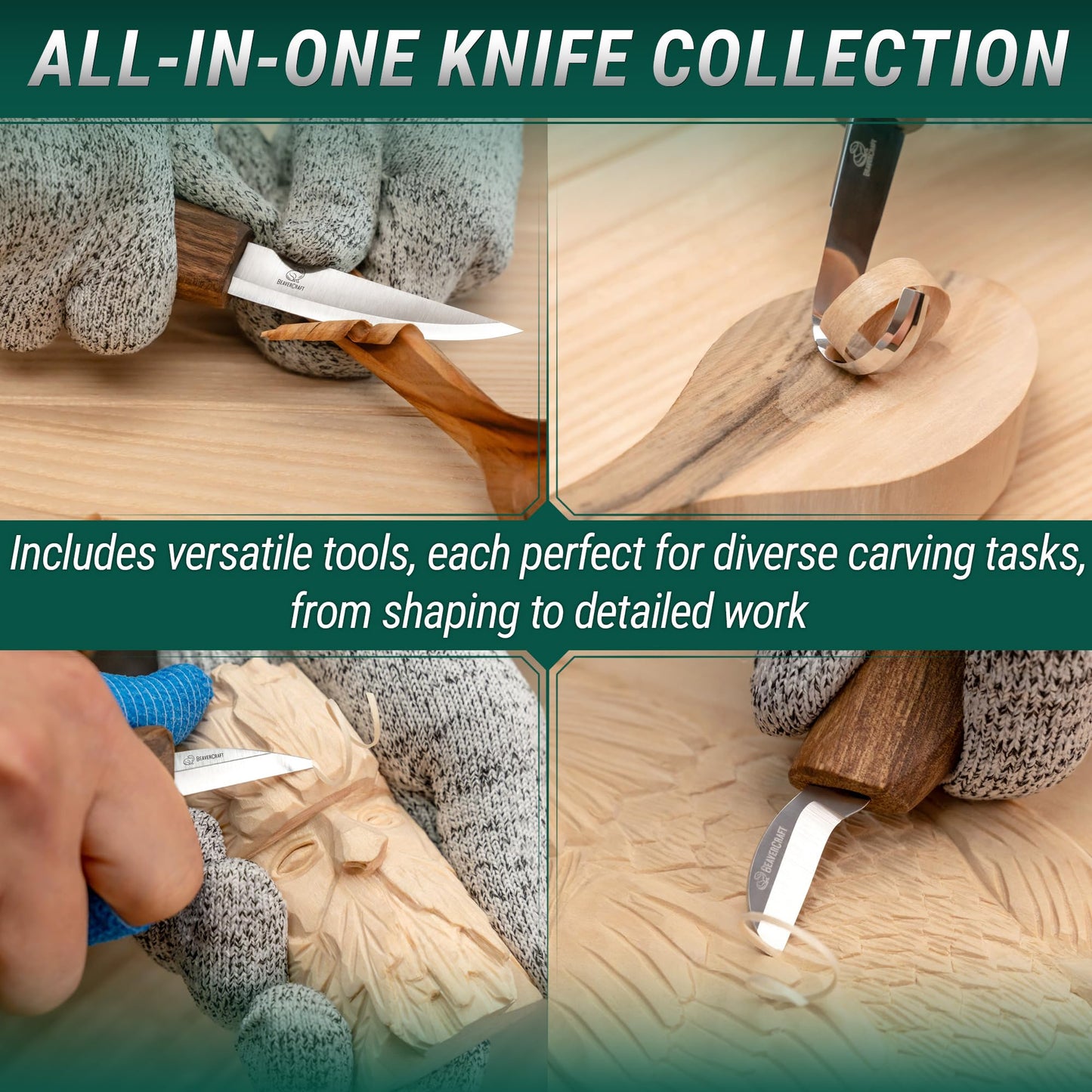 Deluxe Wood Carving Kit S18X - Wood Carving Knife Set - Spoon Carving Tools Set - Whittling Knives