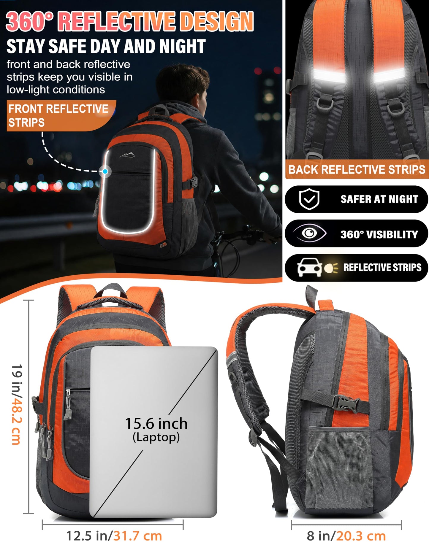 ProEtrade Backpack Bookbag Fit Laptop Up to 15.6 Inch