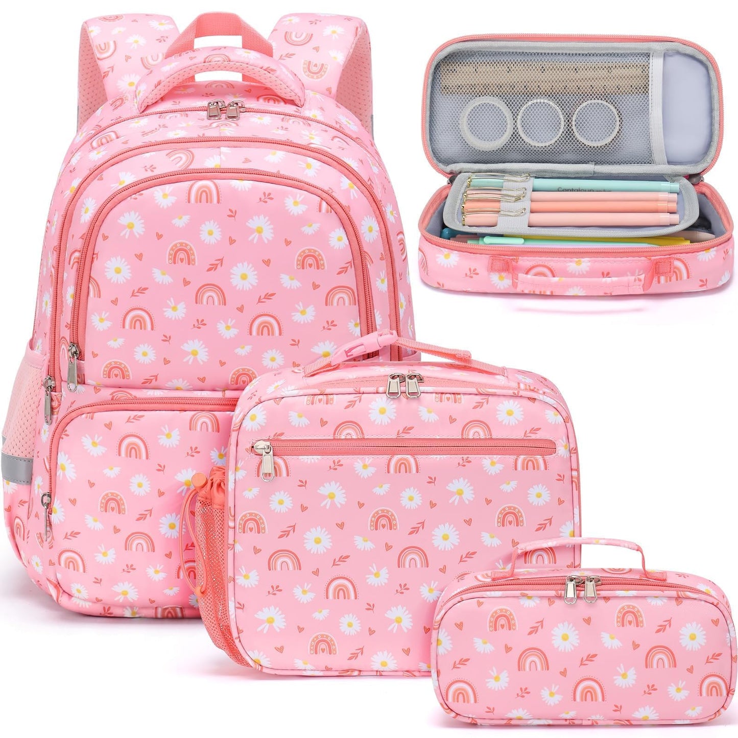 Fimibuke Kids Backpack, 3-in-1 Set with Lunch Box & Pencil Case