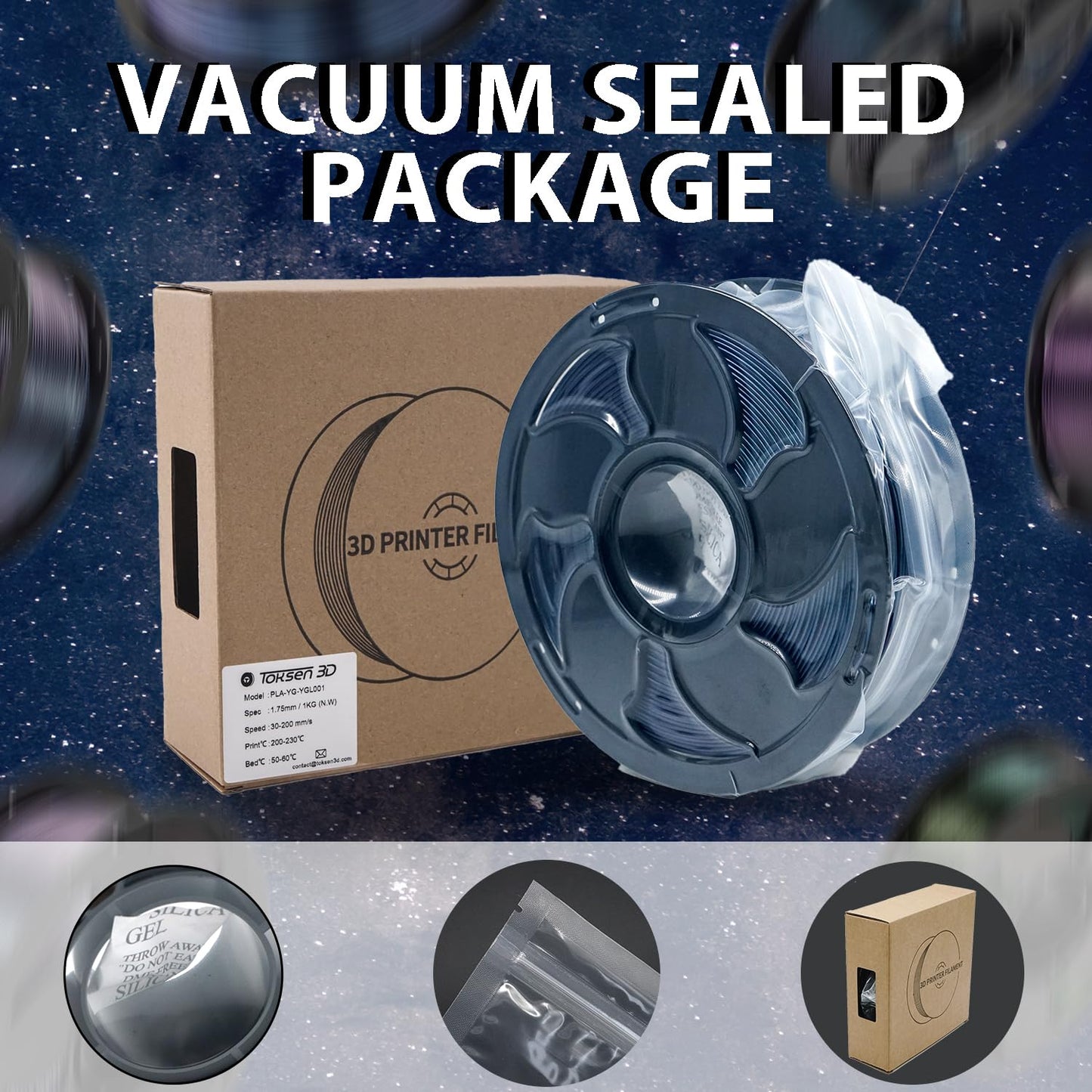 Chameleon Burnt Titanium 1.75mm PLA Filament with Glitter Sparkle, filament