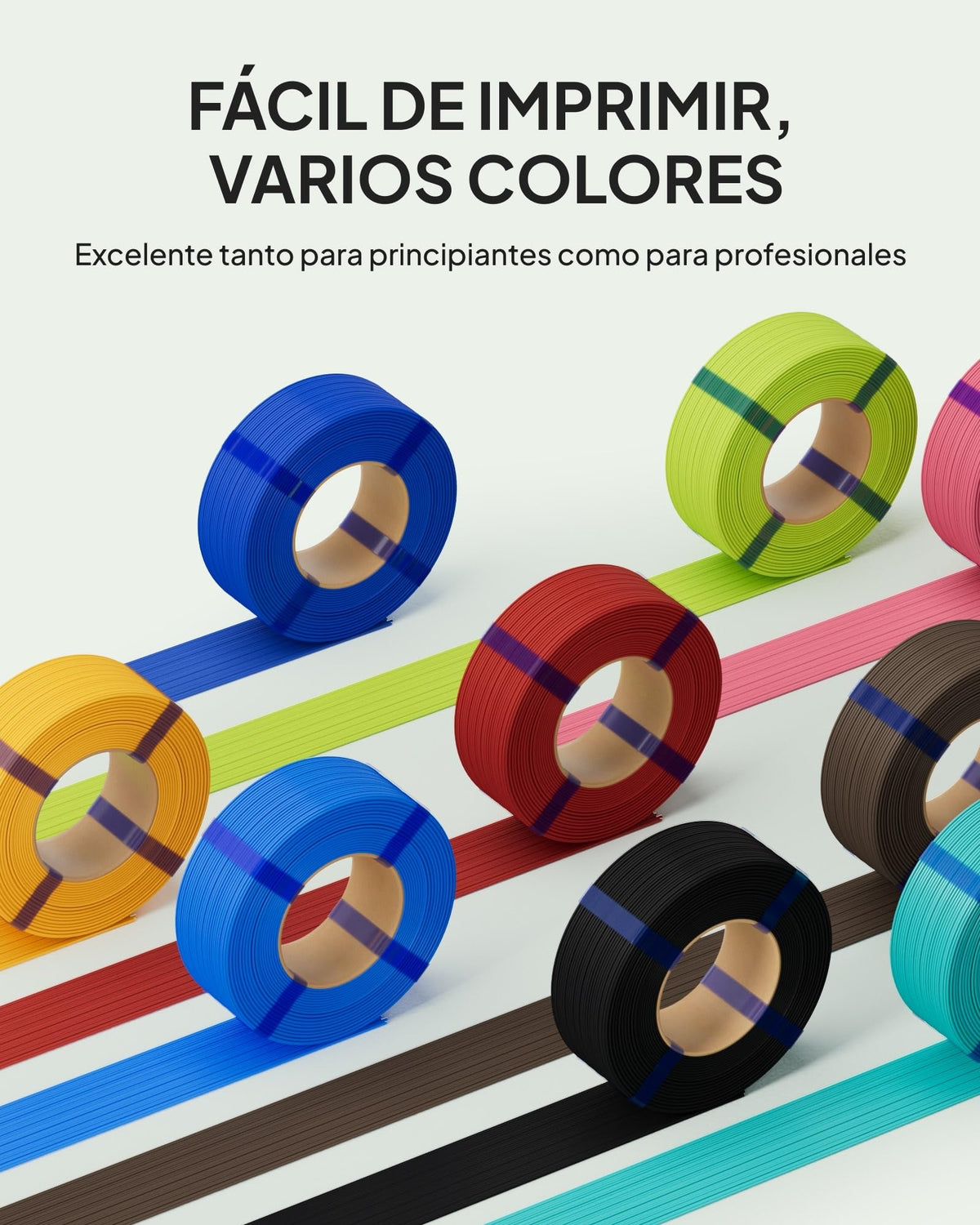 ELEGOO PLA Basic 3D Printer Filament Refill Filament 1.75mm 4KG 4 Colors, Pink, purple, yellow, turquoise Green