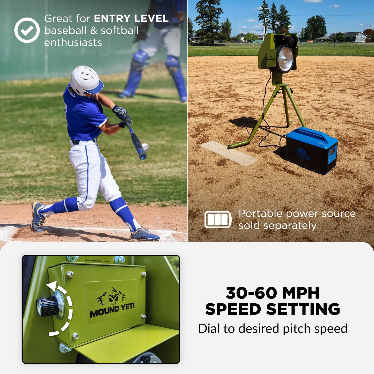 Mound Yeti-1 Baseball Softball Pitching Machine