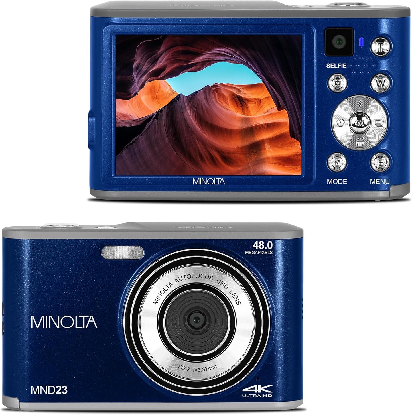 Minolta 48MP Digital Camera with Rear Selfie Lens
