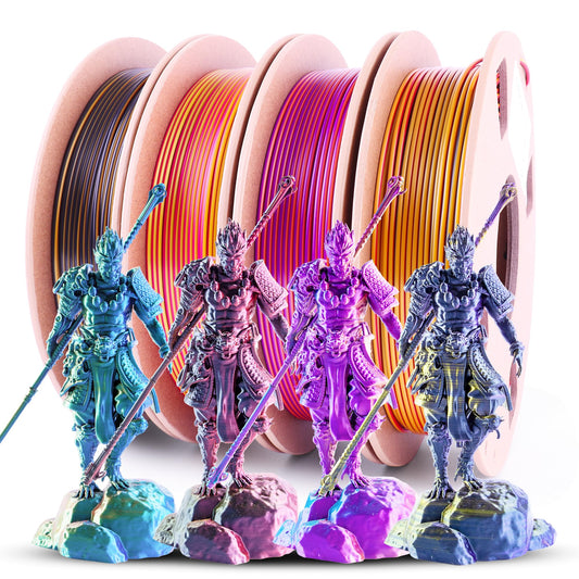 Raw Materials Silk PLA 3D Printer Filament, Shiny Three-Colour PLA Filament