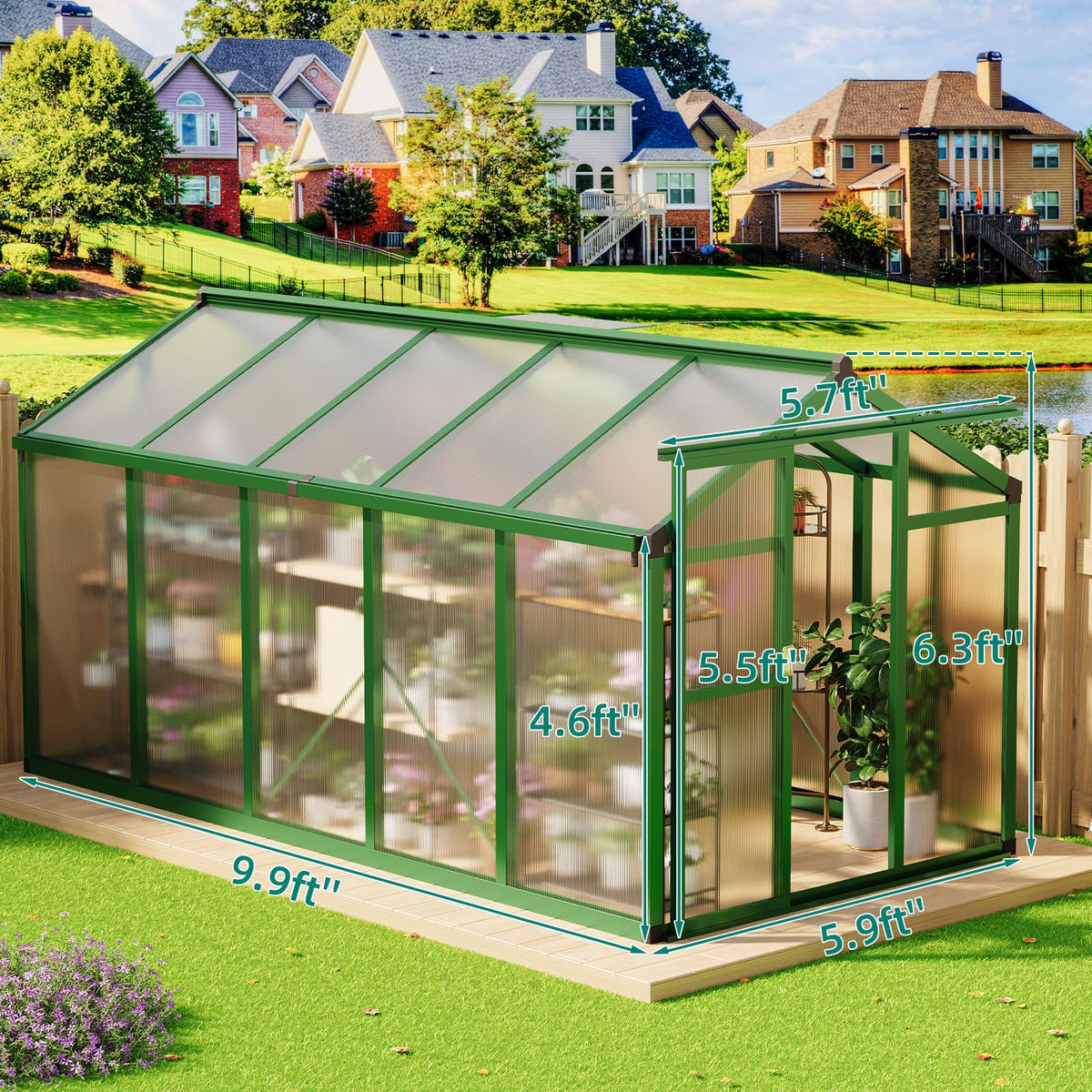 Garvee 6x10 FT Greenhouse Aluminum