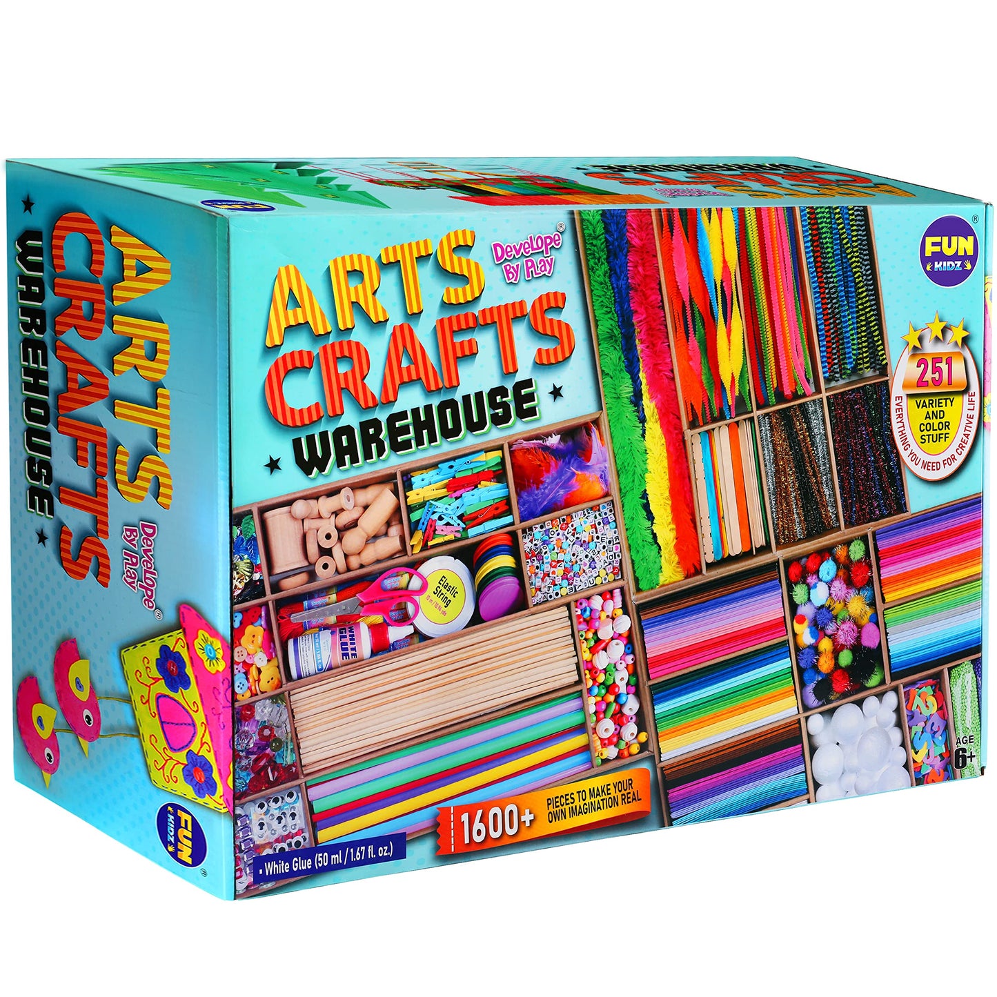 3 Layers Jumbo Arts and Crafts Supplies Warehouse, Includes 1600+ Craft Materials Kit