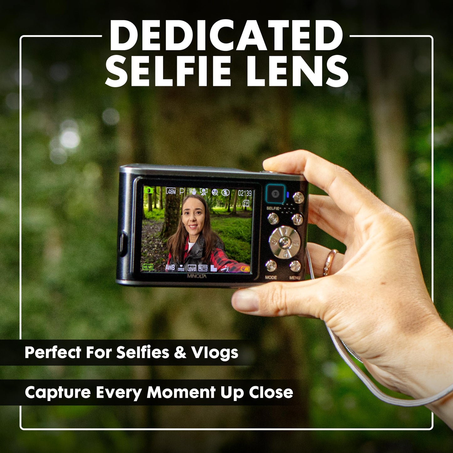 Minolta 48MP Digital Camera with Rear Selfie Lens