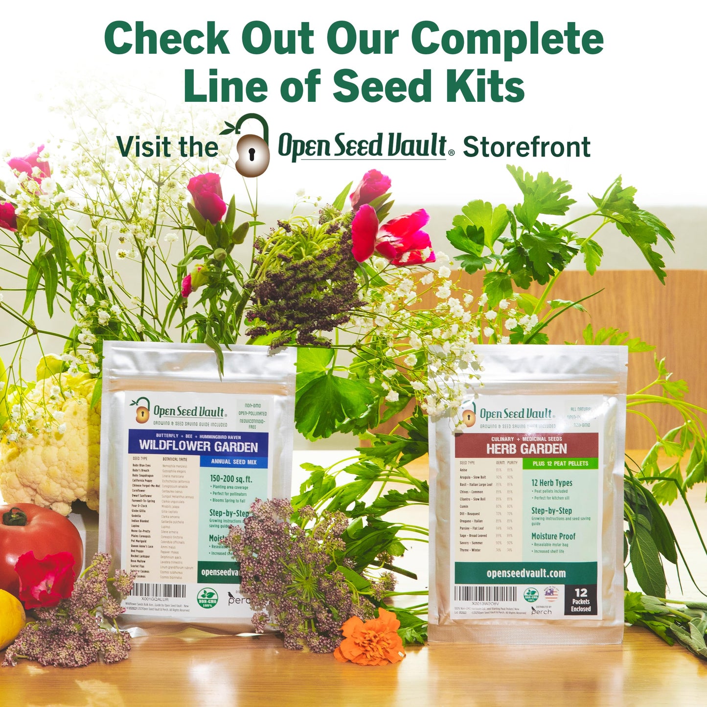 Non GMO Heirloom Vegetable Seeds for Planting Vegetables and Fruits - 32 Variety Pack of Vegetable Seeds for Gardening