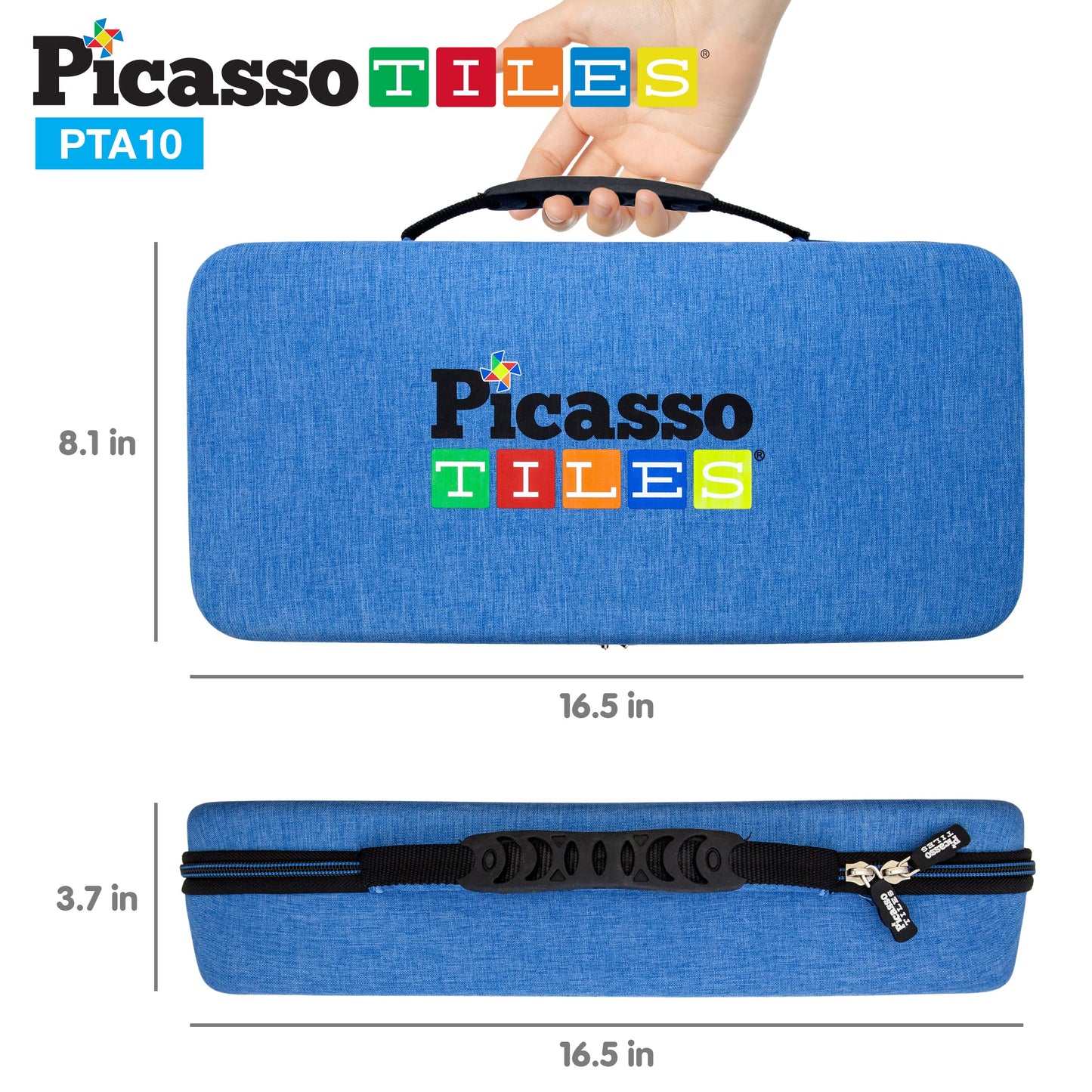 PicassoTiles 60PC Magnetic Tiles + Carry Case Bundle: STEAM Educational