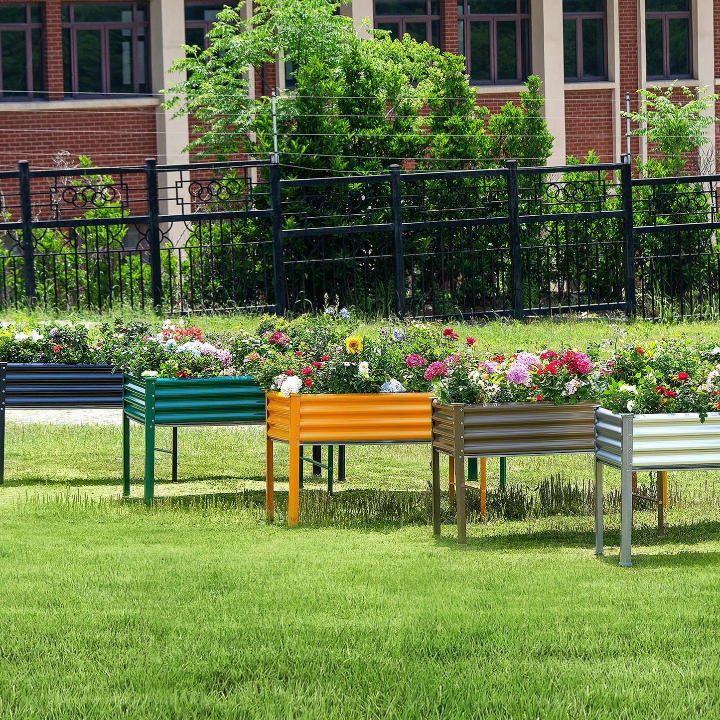 Galvanized Raised Garden Bed with Legs, 96×24×32in