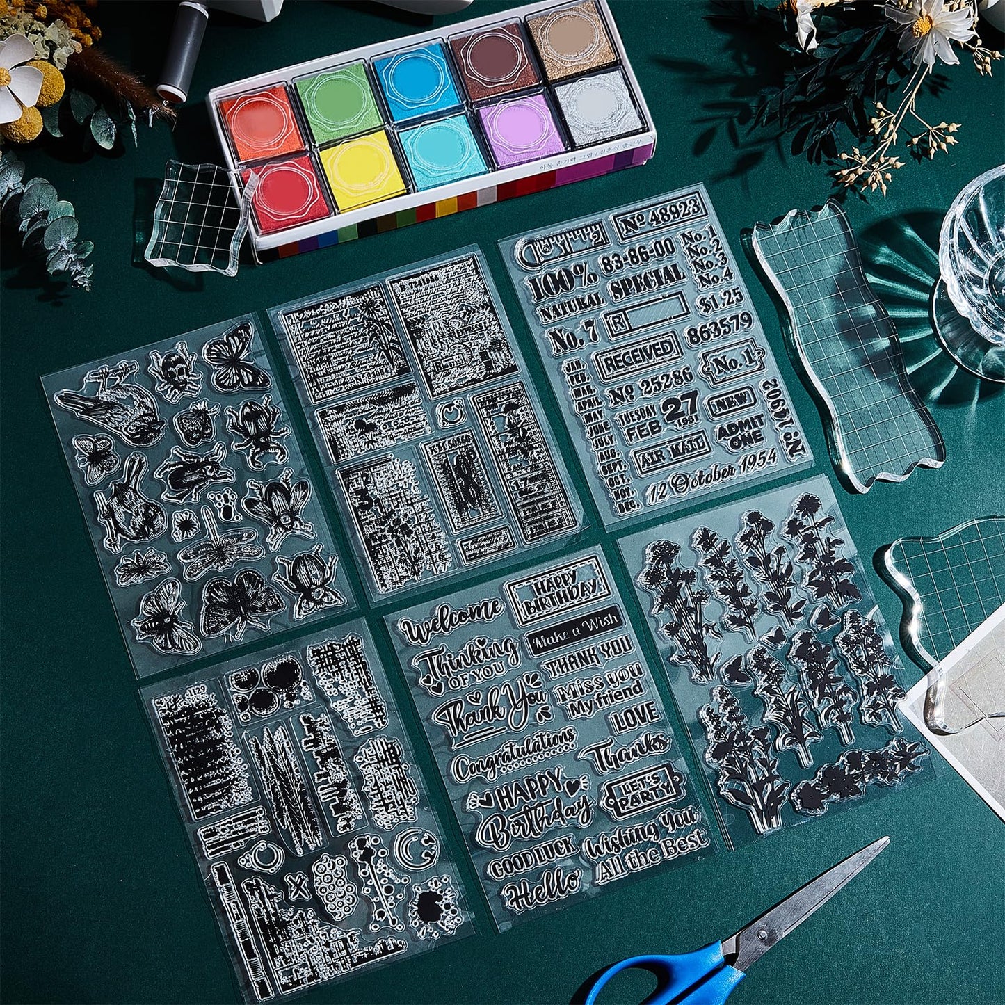 29 Pcs Acrylic Stamps