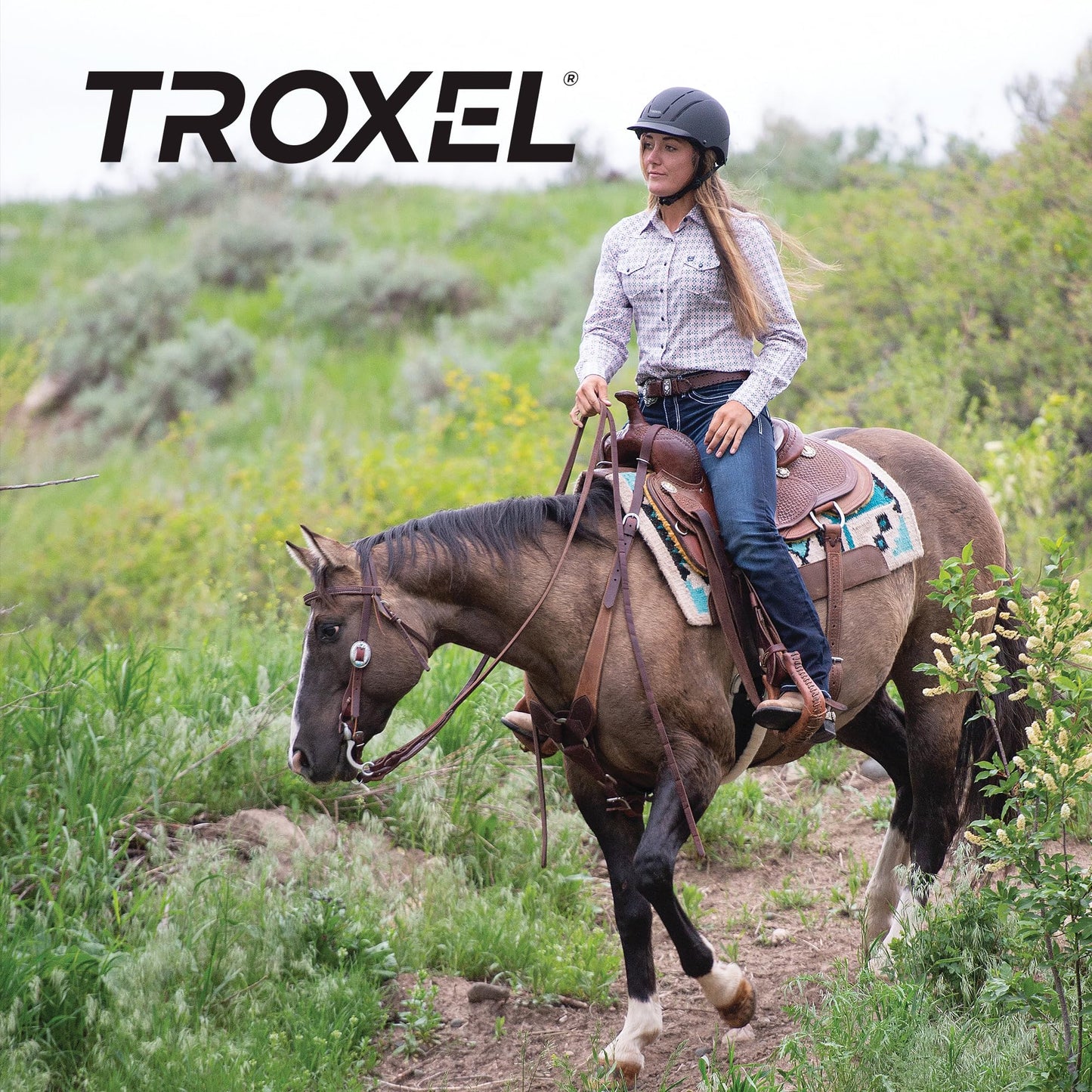 Troxel Spirit Full Coverage Horse Riding Helmet, Low-Profile Adjustable Design, Safety Horseback Riding Gear, Small (6-1/2 - 6-7/8), Black Duratec