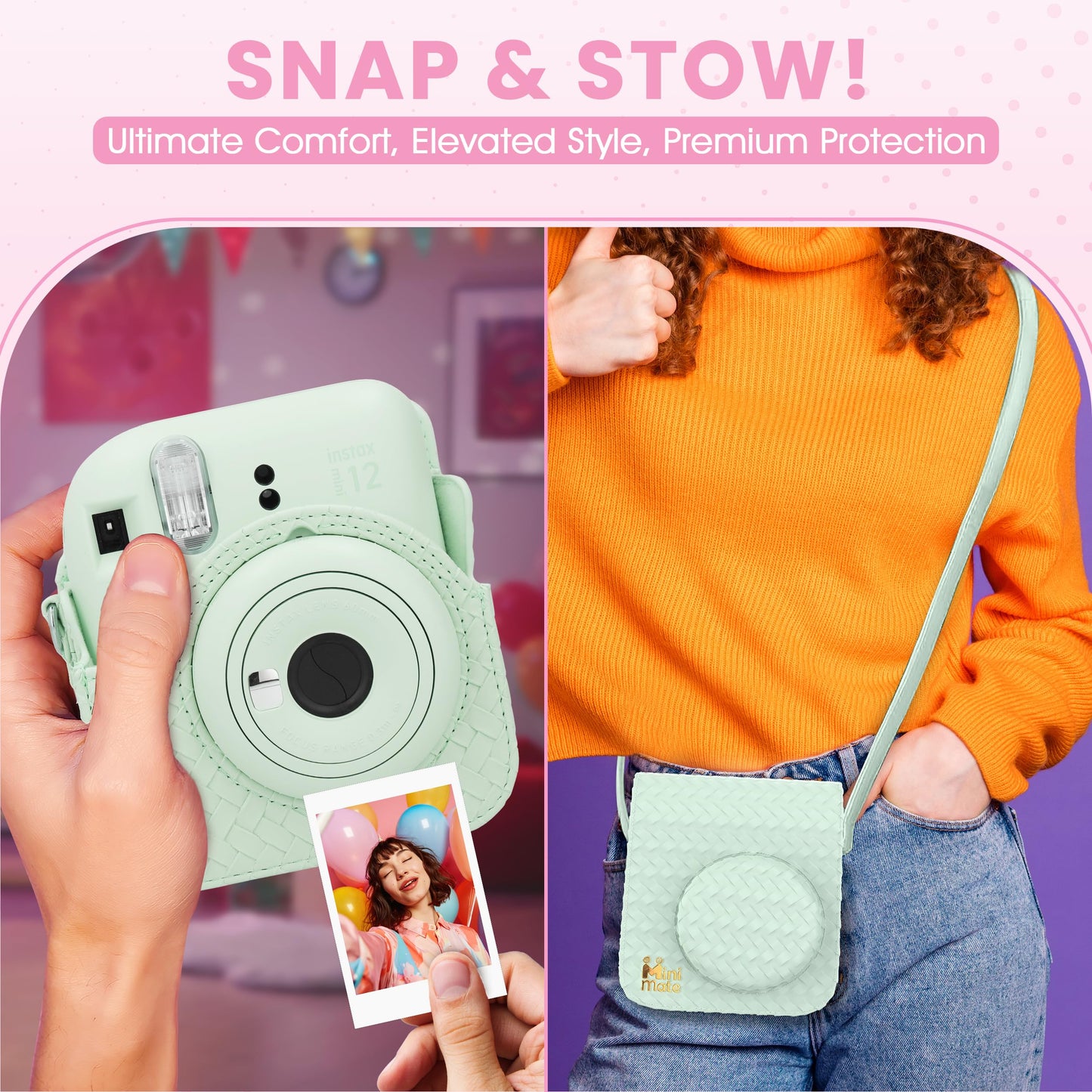 Fujifilm Instax Mini 12 Instant Camera, Custom Designed Case