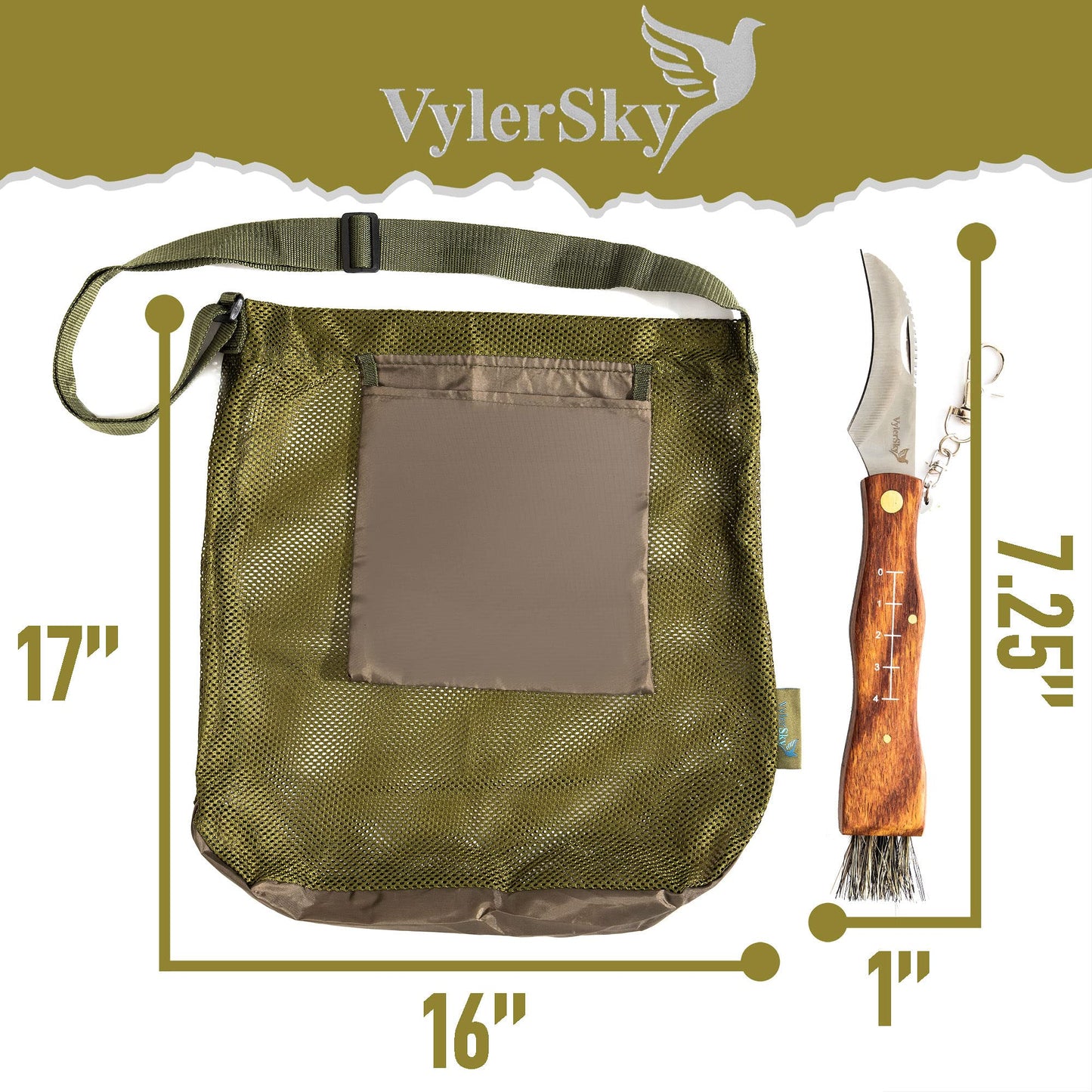 Foraging Bag - Mushroom Foraging Kit with Bag and Knife