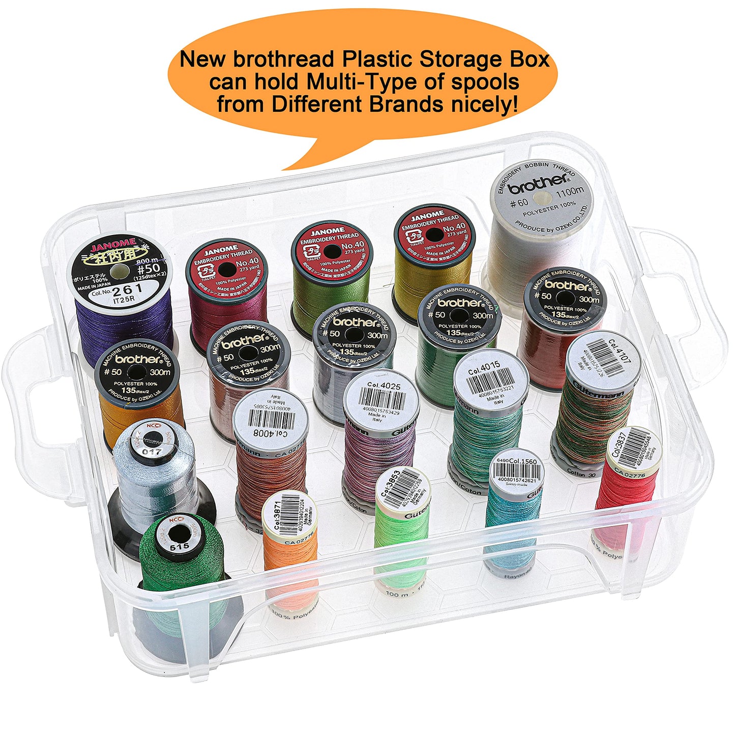 New brothread 4 Layers Stackable Clear Storage Box/Organizer- spools