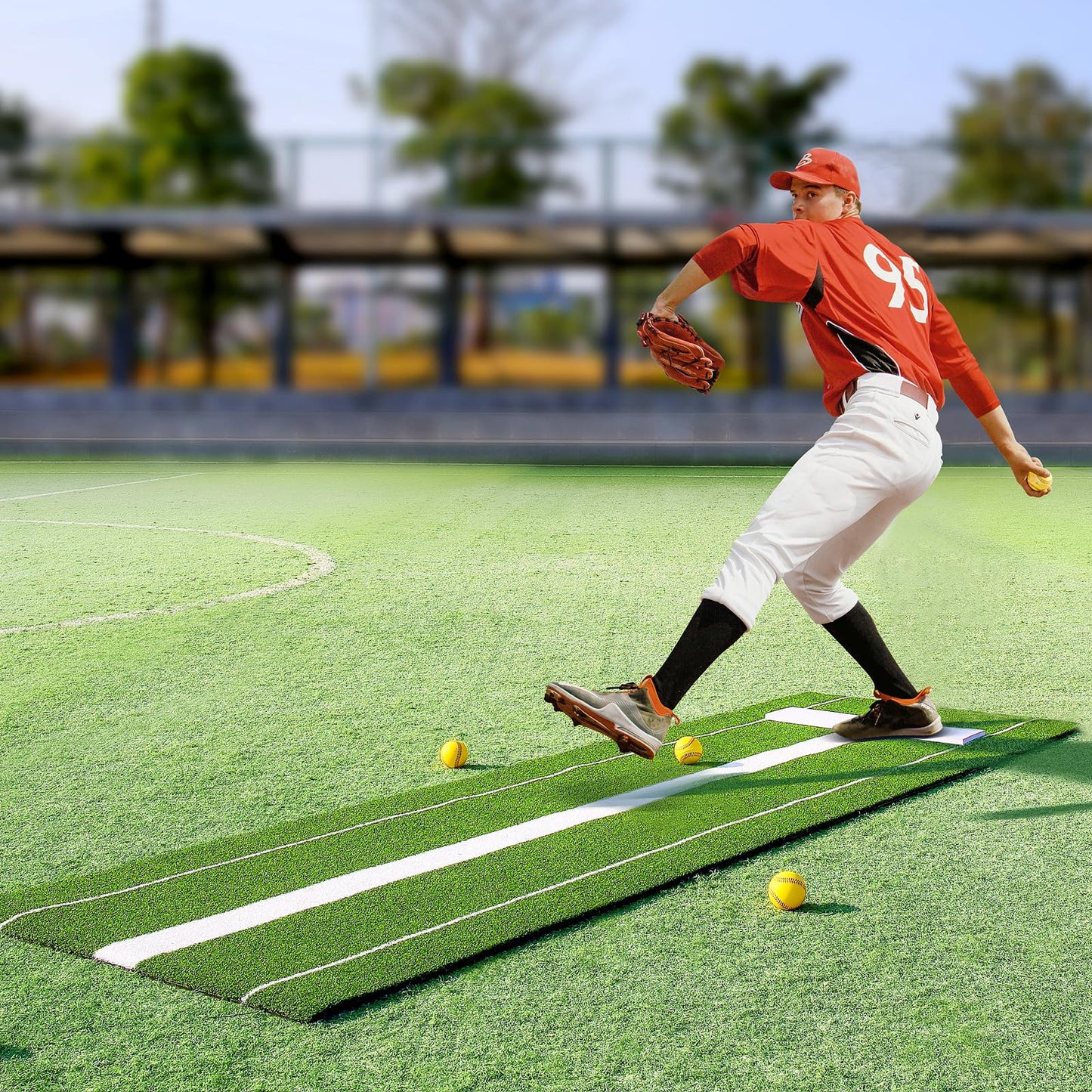 VEVOR Softball Pitching Mat, 10' x 3' Softball Pitching Mound